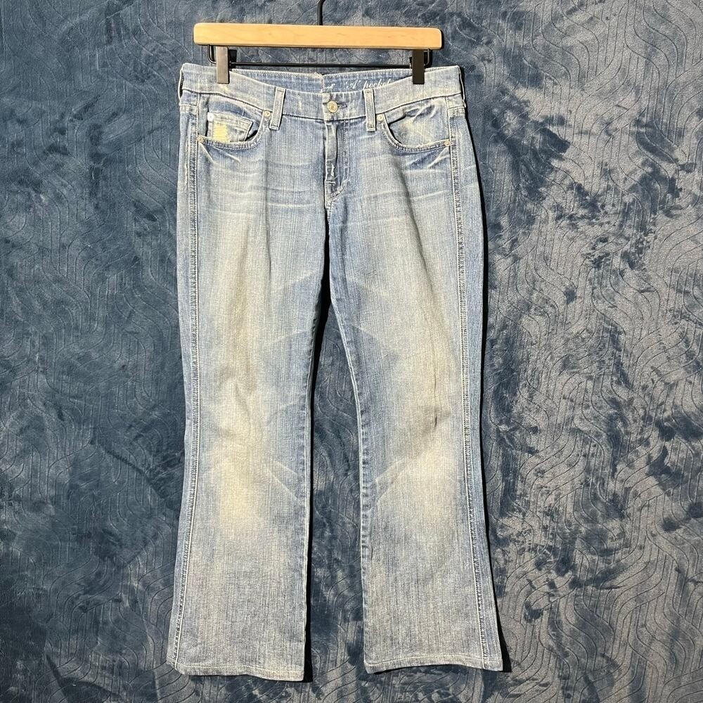 Vintage 7 Of All Man Kind Bootcut Blue denim Jeans Made in USA Woman&rsquo;s Size 28