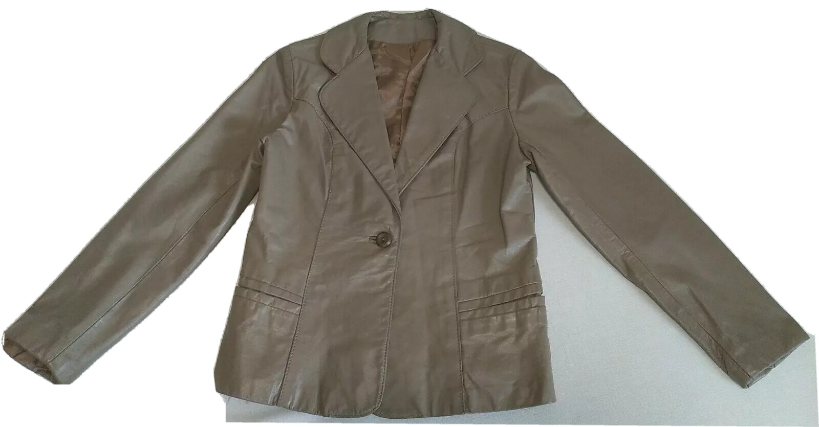 Vintage 1970&rsquo;s General Leather-NY Women&rsquo;s Beige Leather Size Small Jacket