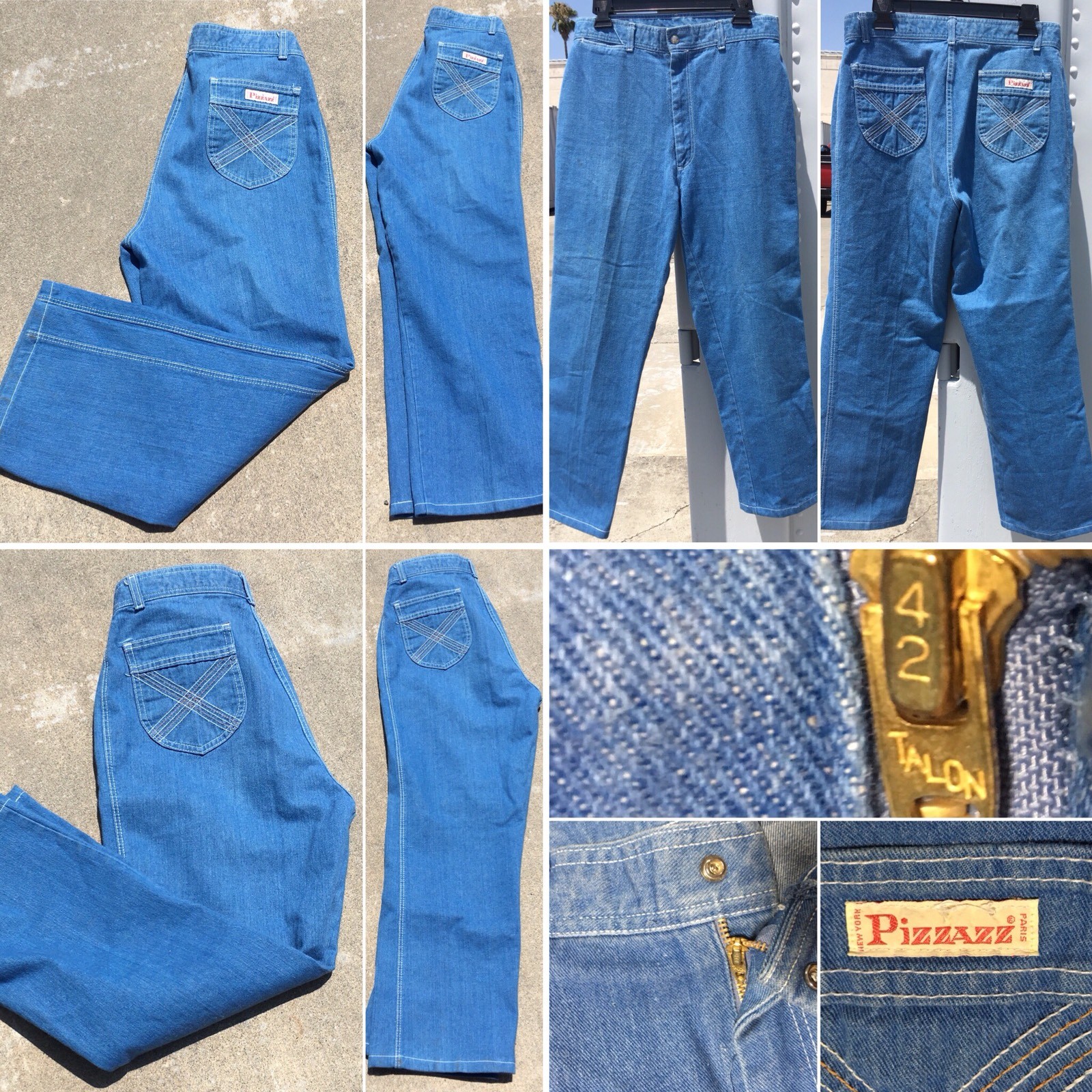 Vintage Pizzazz New York Paris Jeans High Waist 70s 80s 31 Waist Talon 42 Zipper