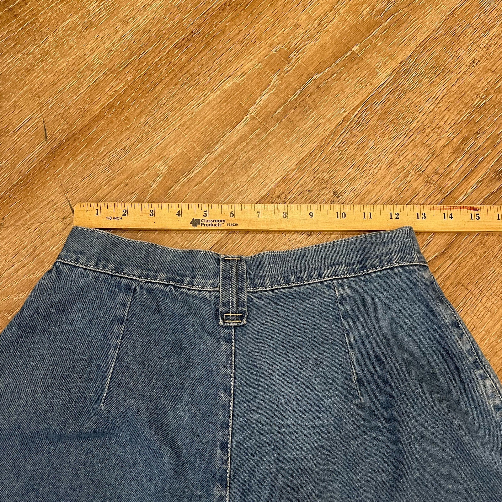 P.S. Gitano 24” High Waisted Tapered Vintage Mom Jeans 1990s Blue Denim Pleated