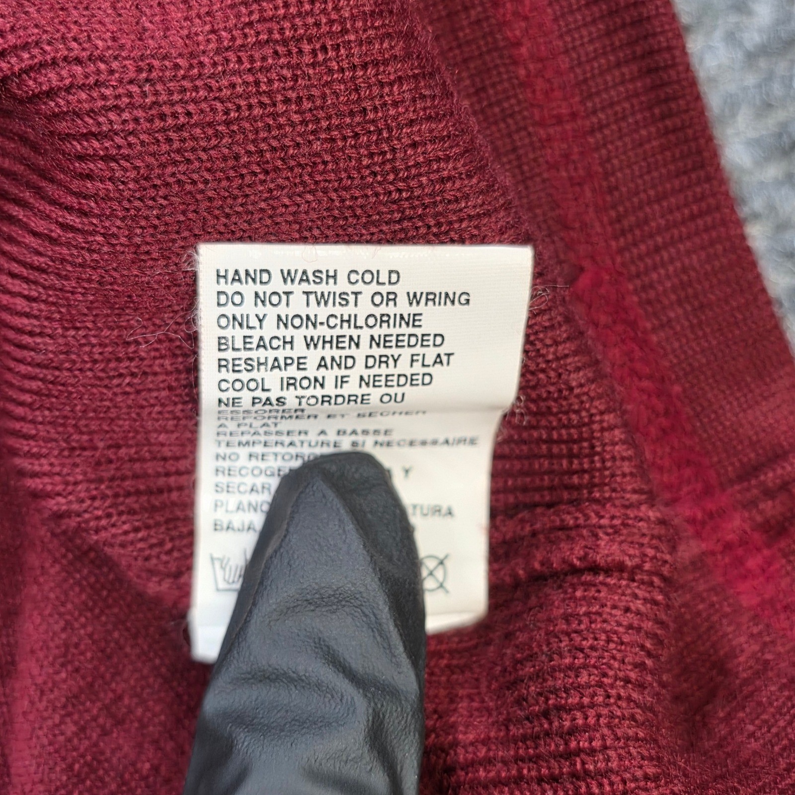 Vintage Nipon Studio Knit Column Midi Skirt Women&rsquo;s Size M Burgundy Wool Blend