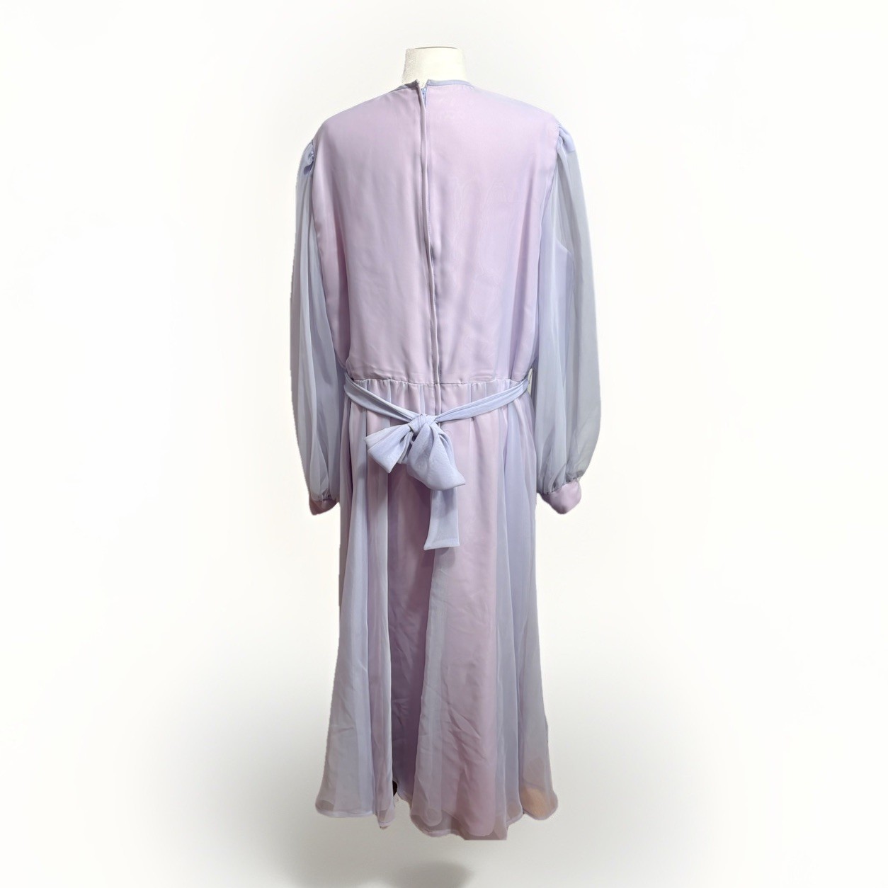 VTG 1950s Lavender Chiffon Maxi Dress USA Regency Boho Fairy Prairie Sz 38 (8-10