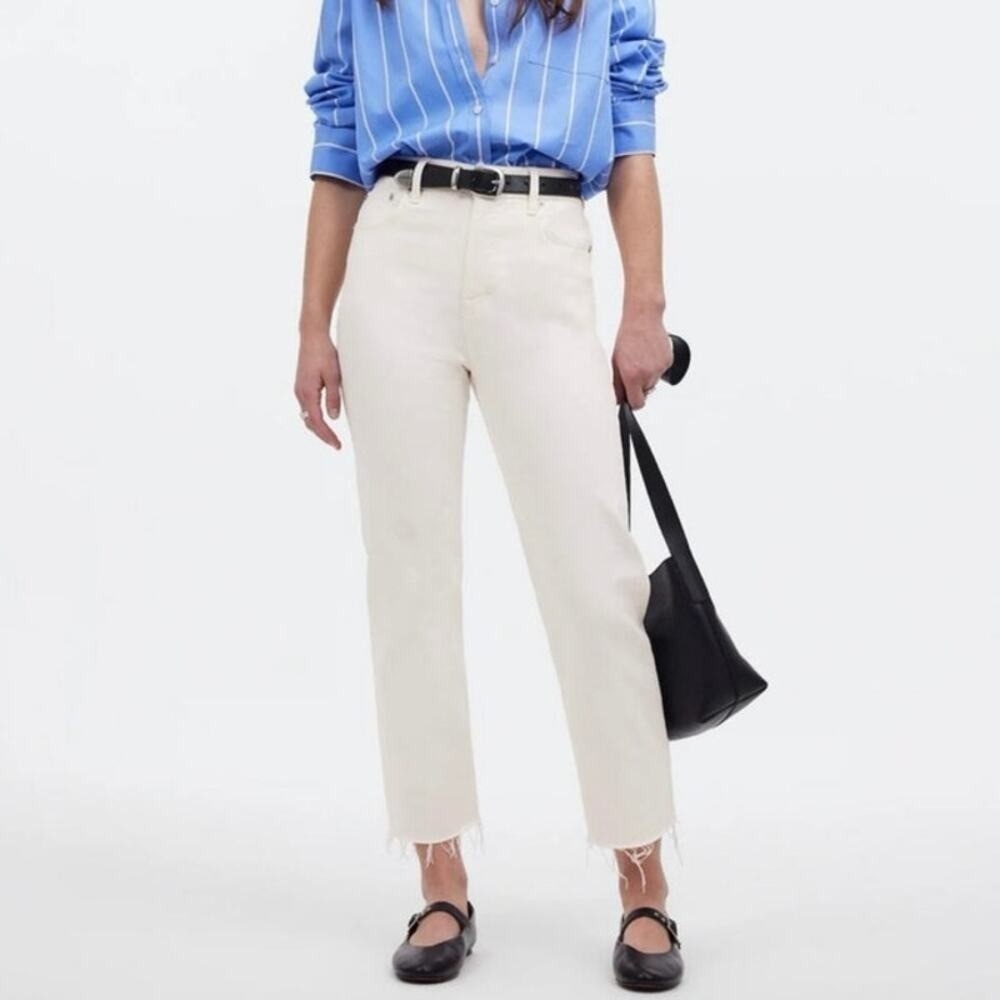 Madewell The &rsquo;90s Straight Crop Jean Size 25 in Tile White