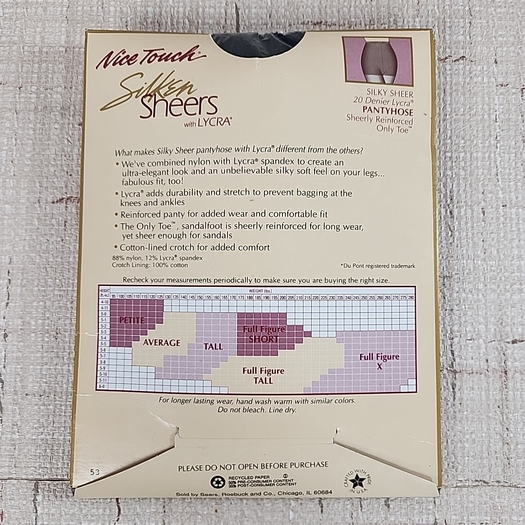 Nice Touch Silken Sheers Full Figure TALL Navy 20 Denier Lycra Pantyhose 1 Pair