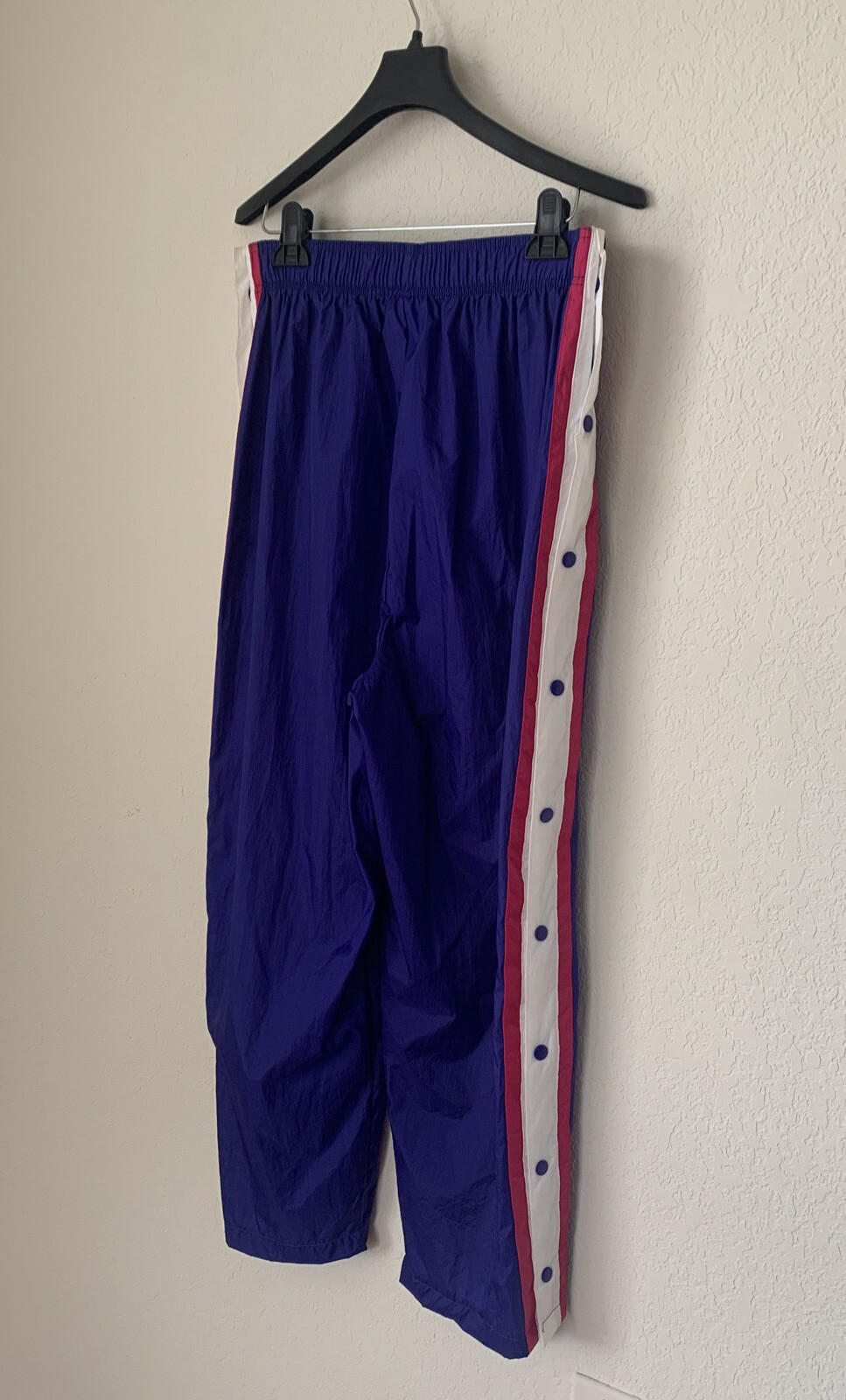 Spalding TEAR-AWAY PANTS Nylon Snap Purple Hot Pink X-Large Vintage 1980’s 90’s
