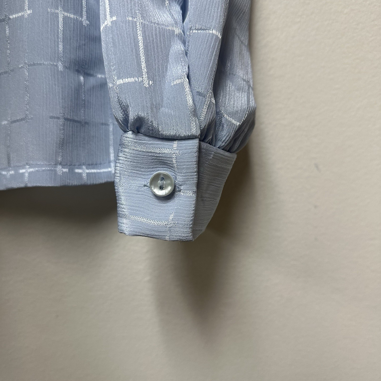 Jonquil By Judy Bond Womens 10 Button Up Top Long Sleeve Shirt Tie Neck NOS
