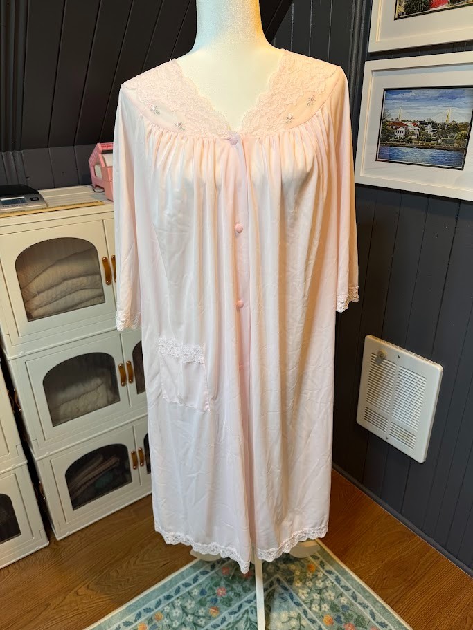 Vintage Baby Pink Charming House Dress 🌸 Perfect for Summer Evening and Morning