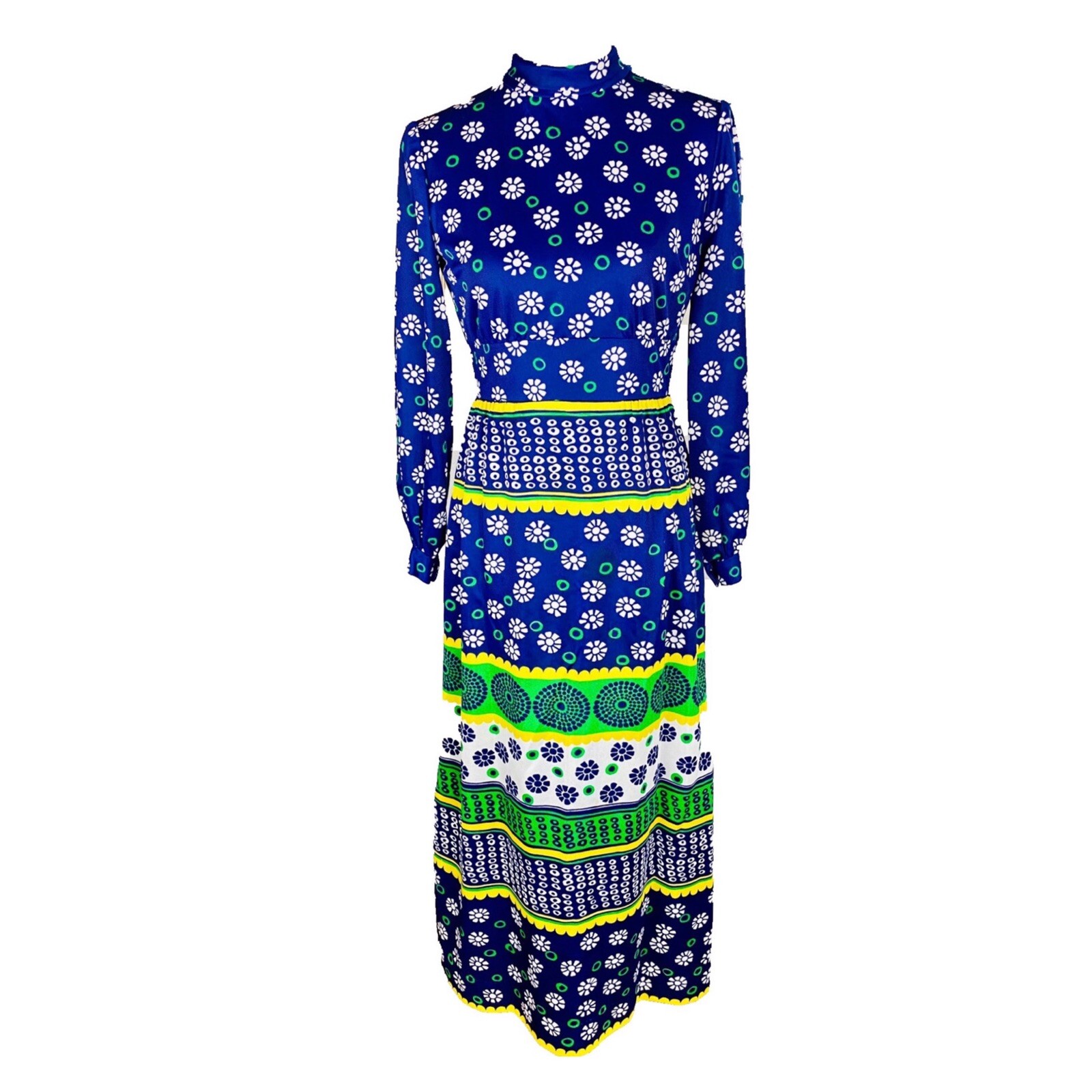 1970s Designer Maxi Dress Sz Small 4-6, ￼
