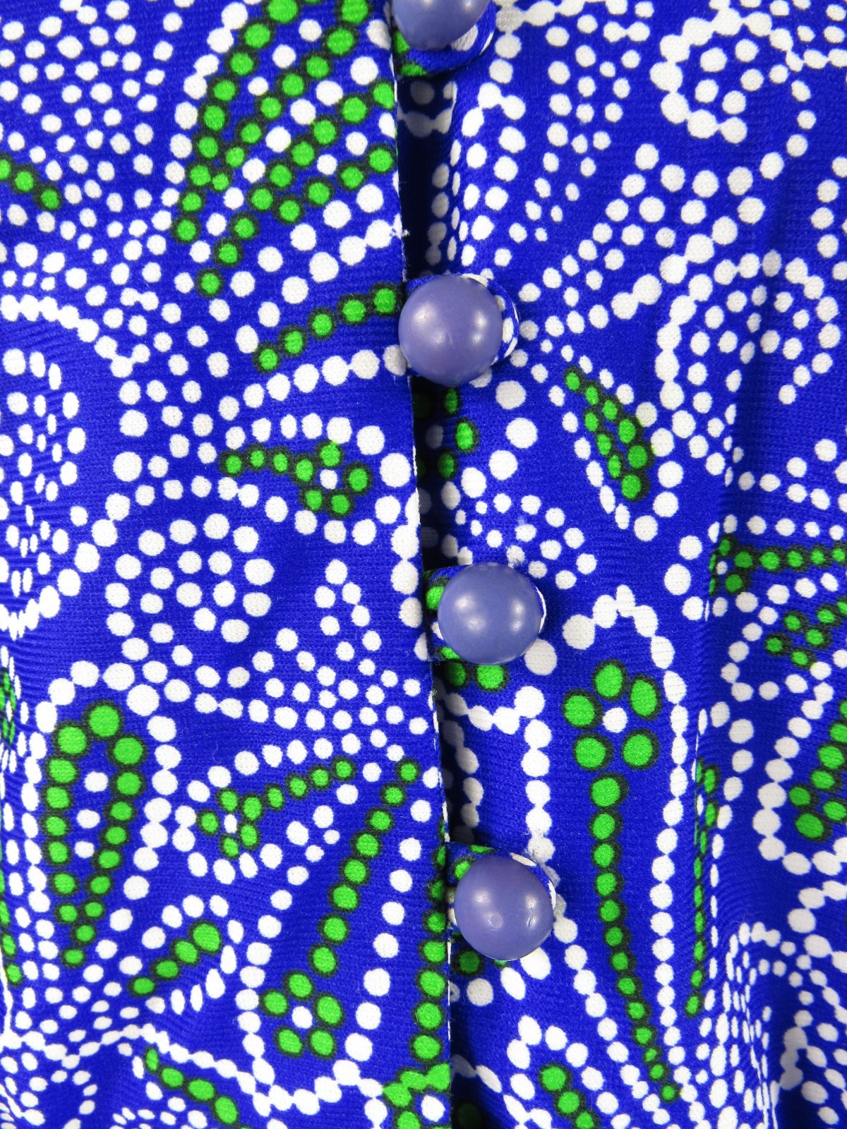 Vtg 70s Psychedelic Print Mini Dress Hippie All Over Print Purple Green