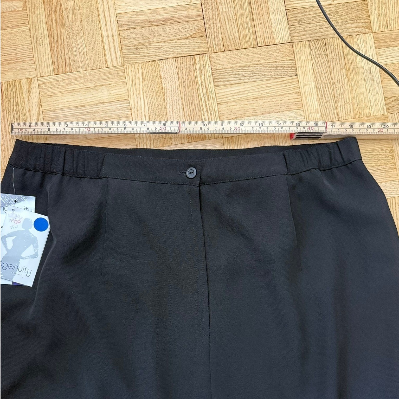VTG NWT 90s Ingenuity Plus Black Maxi Skirt Made in Canada Minimalist Y2K 18W