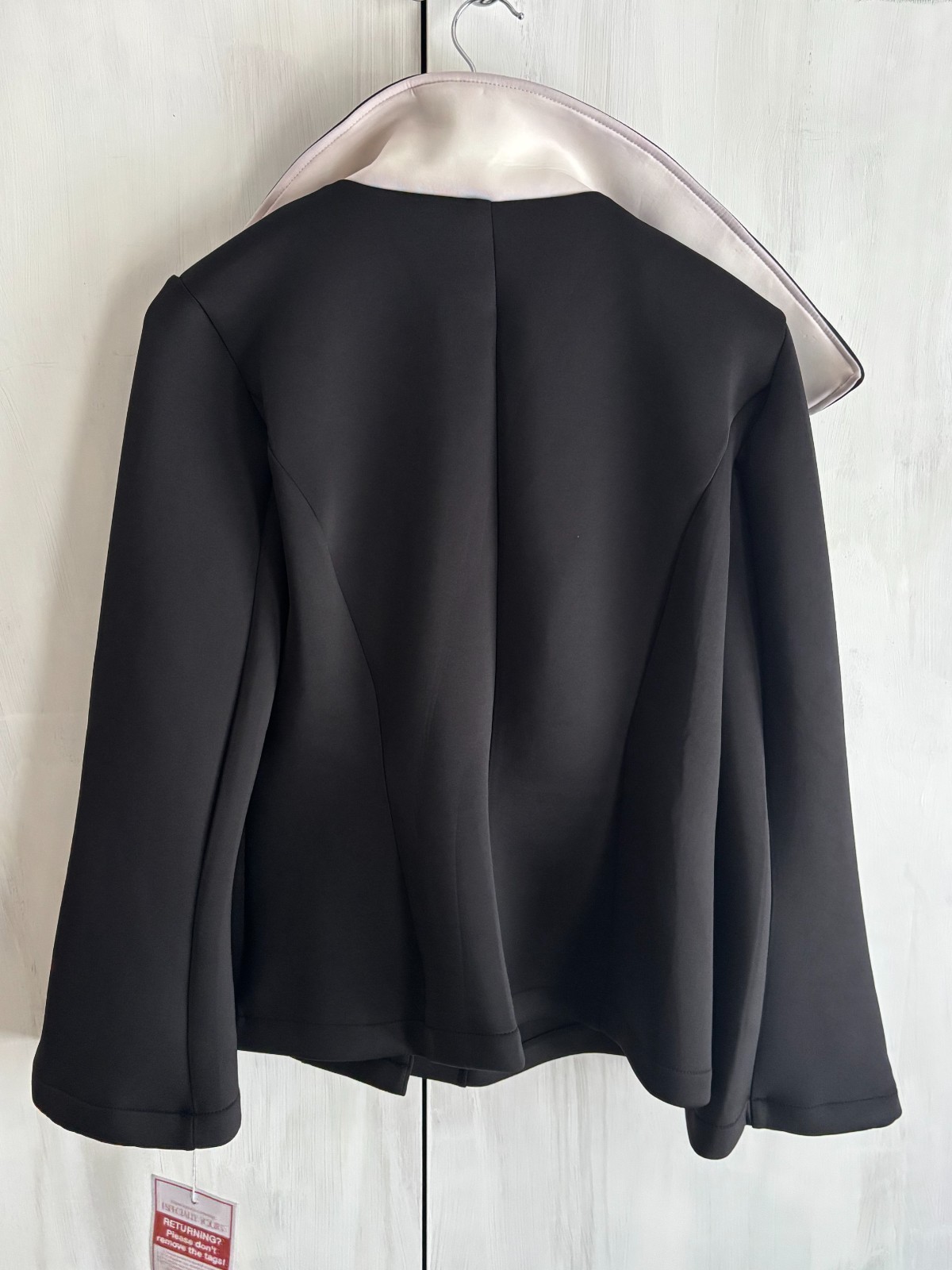 NWT Vintage 1980s Tally Taylor Avant Garde Scuba Blazer Jacket Black White 12