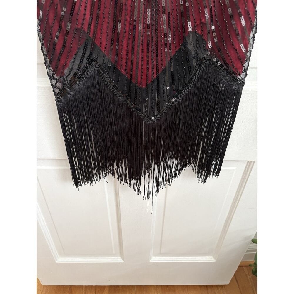 Classic Flapper Style Red & Black Dress Art Deco Glam Old Hollywood | M