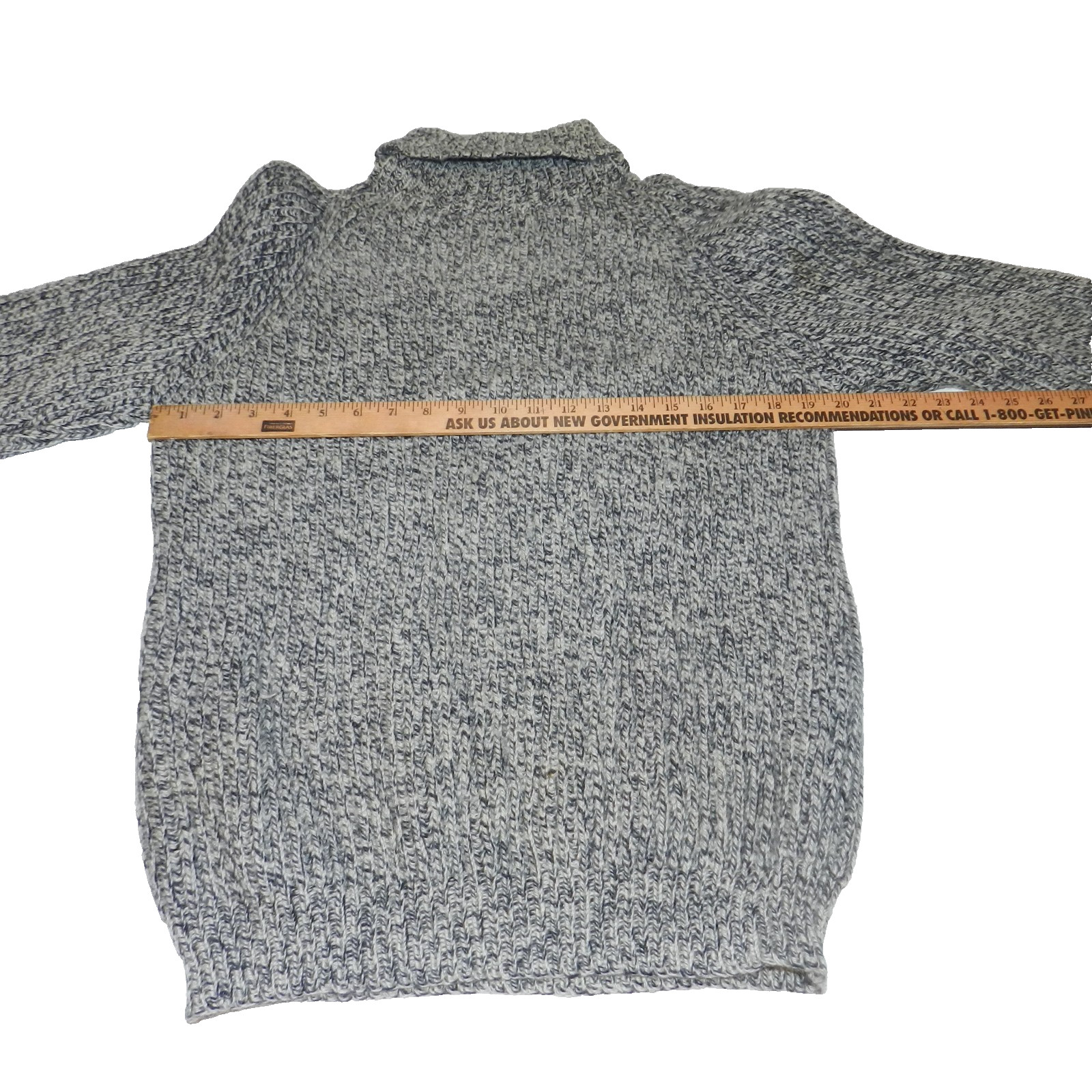 Vtg 80s Wool Sweater Ribbed Knit Beige Black Whaler Sportswear Made In England
