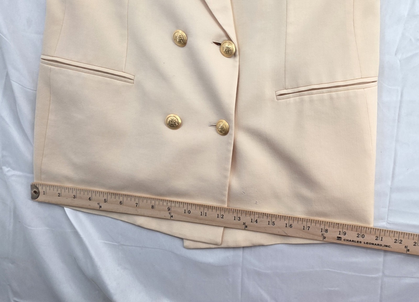 VTG 90s Pendleton Double Breasted Wool Blazer Gold Crest Buttons Women 12
