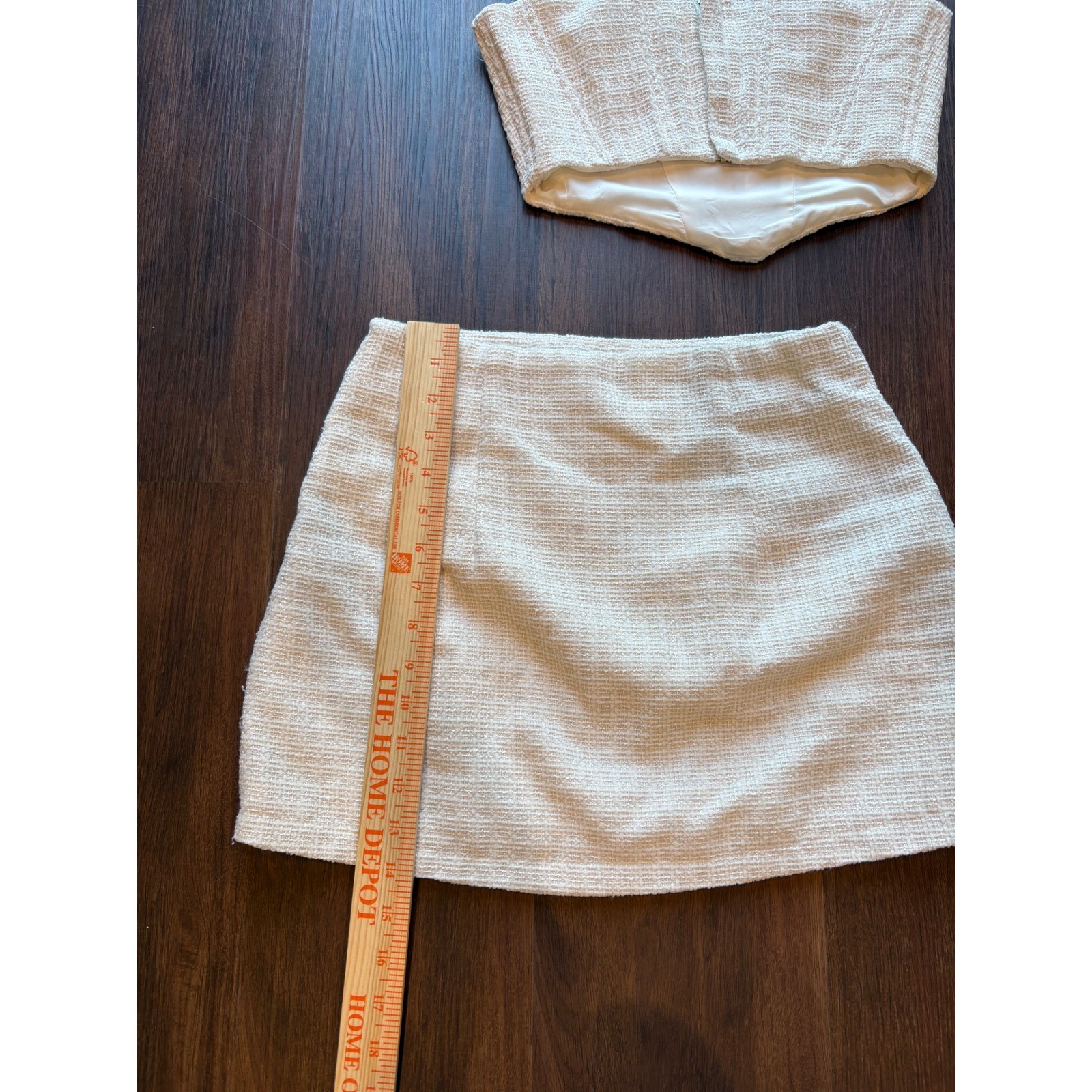 ♾️Altar&rsquo;d State Two-Piece Set Pearl Button Crop Top Skirt Cream XXS/S Bridal♾️