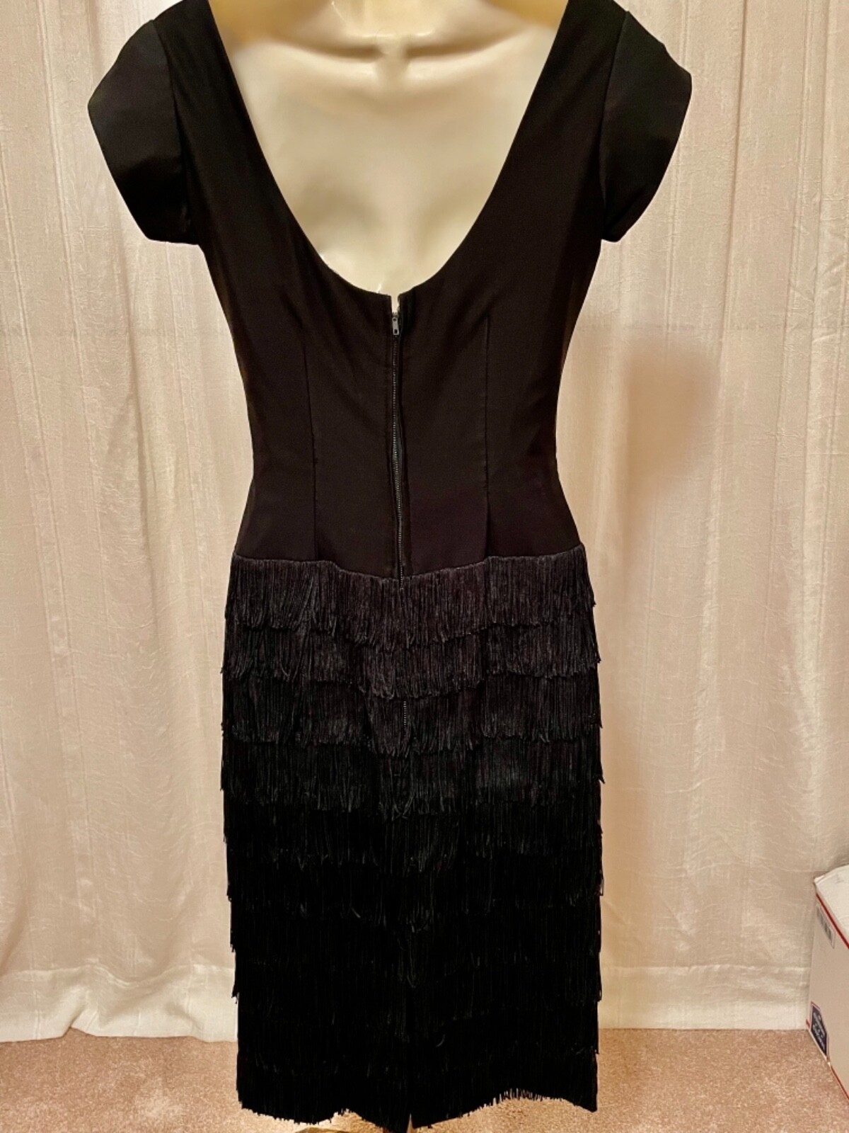 Vintage Black Marilyn Bombshell Wiggle Cocktail Dress Small – 50s