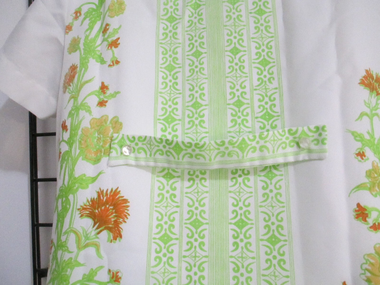 VINTAGE BERNARDO 🌸 MEDIUM / 38&Prime; BUST MAX==POLYESTER / ORIENTAL / DAY DRESS