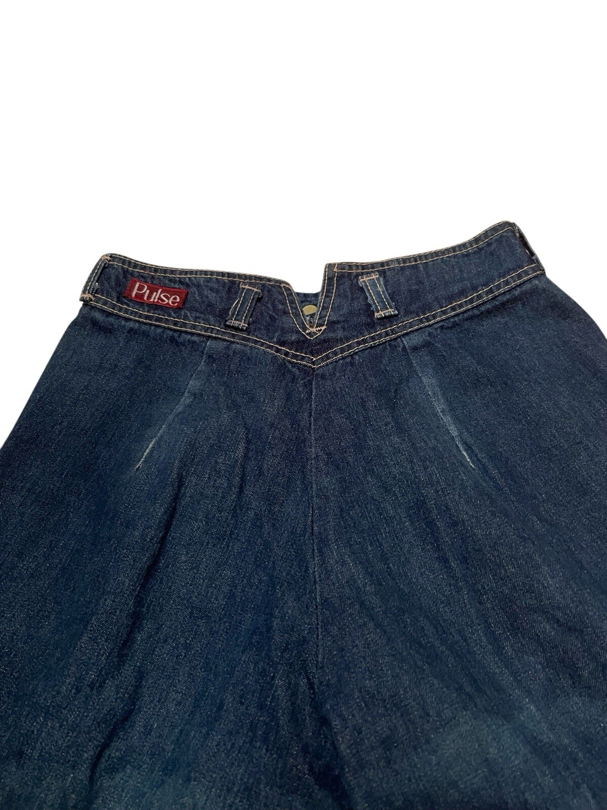 Vintage 1970s 80s Pulse Heart Shape Tush Flared Denim Jeans Size 26 x 33&Prime;