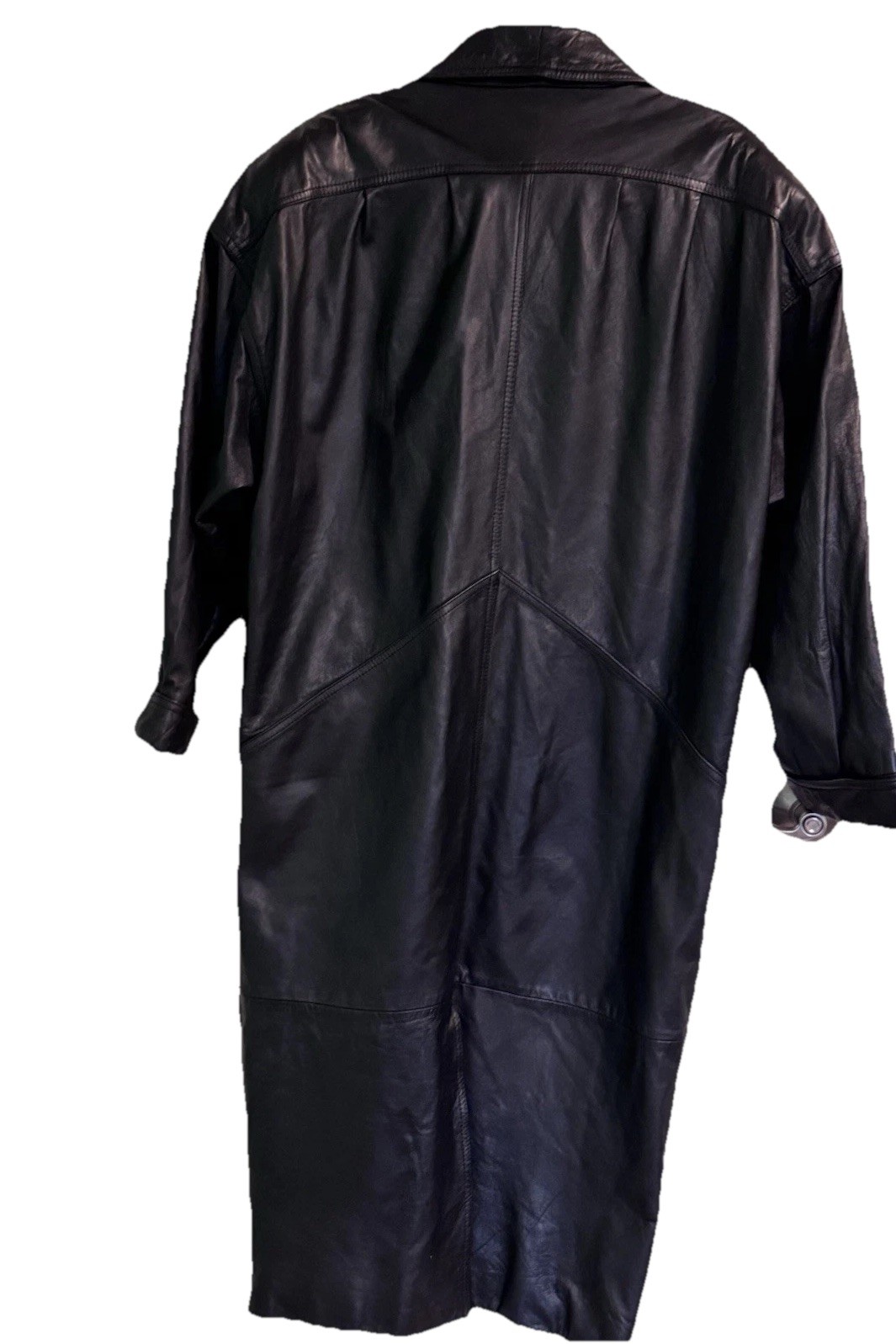 Jacqueline Ferrar Vintage Medium Trench Coat 1980s-90s Black Genuine Leather