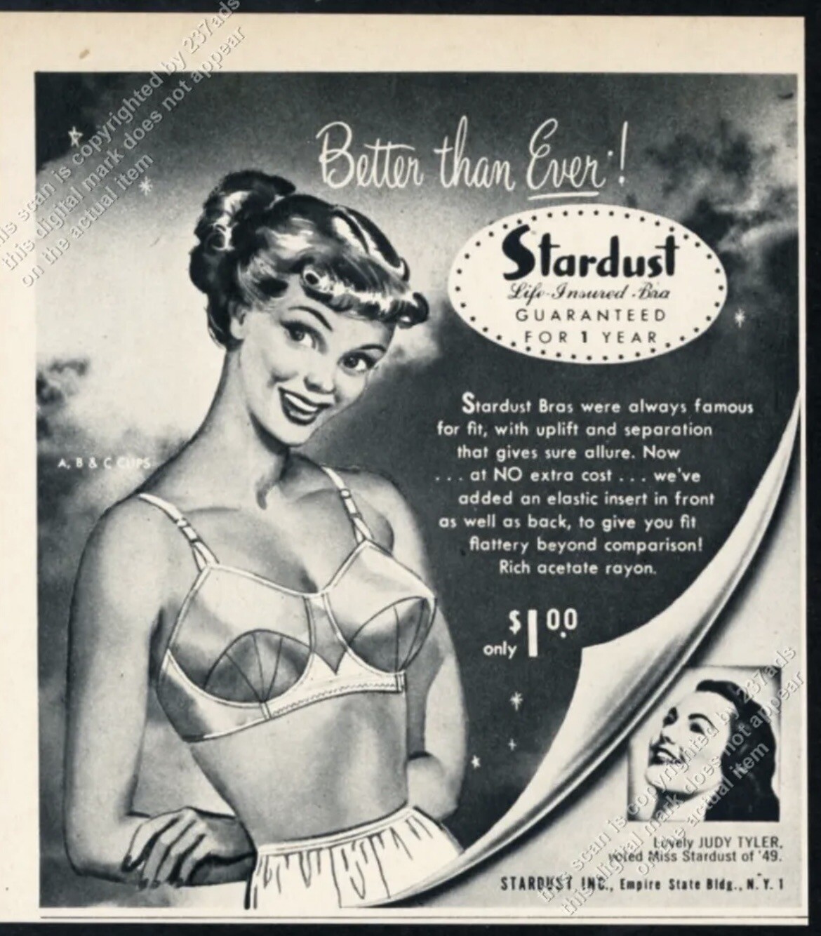 ✨NOS! 1950s VTG STARDUST Nude Strapless Bullet Bra USA Womens 32A 32B ✨