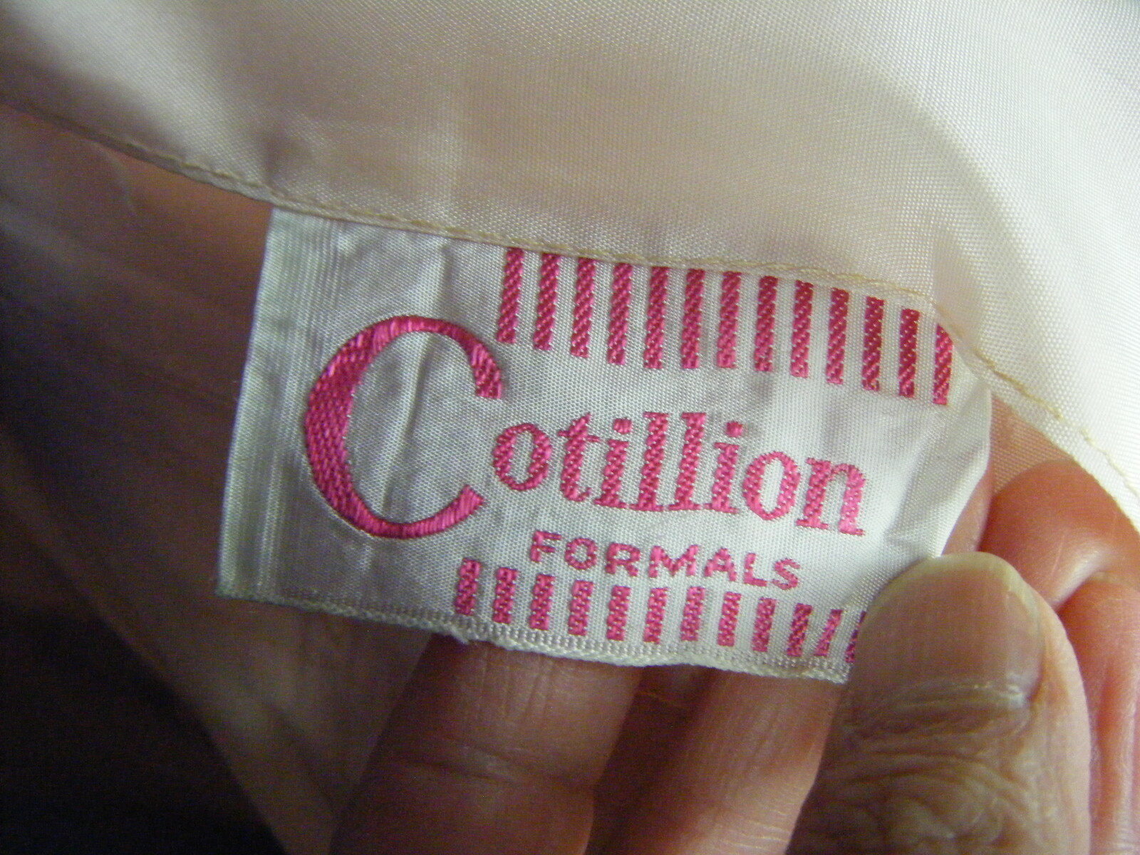 COTILLION FORMALS Vtg 50s Pale Pink Strapless Tiers Party Dress-Bust 32/2XS