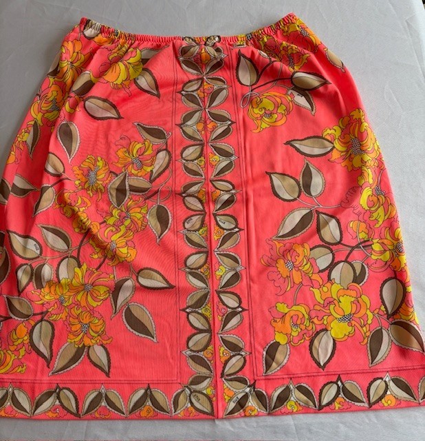 TWO VINTAGE AUTHENTIC PUCCI FFR HALF SLIP SKIRTS Pink & Orange and Blue & Purple
