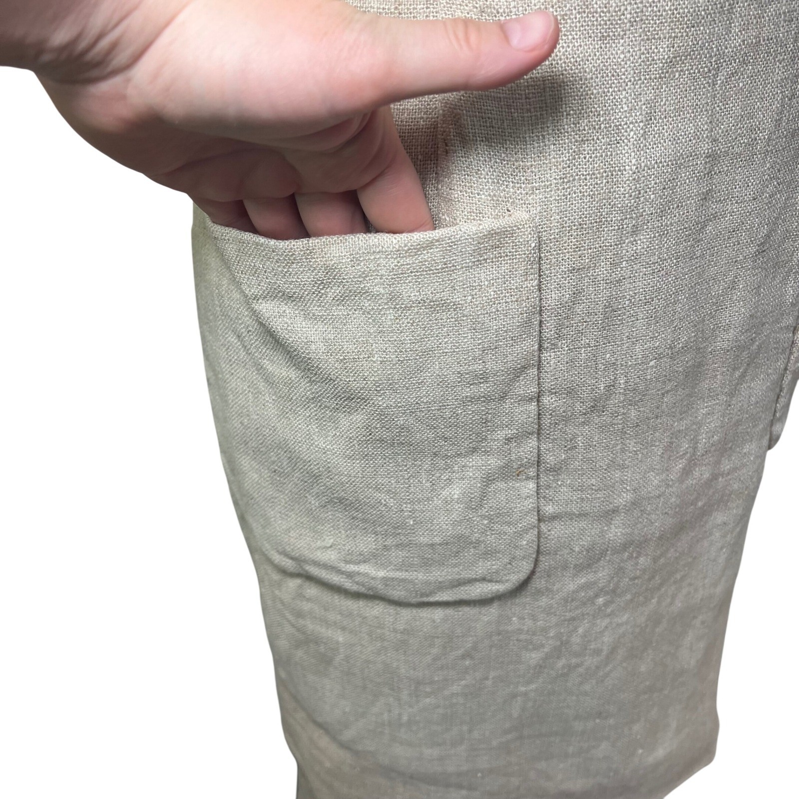 Vintage 1950s Junior Sophisticates Oatmeal Linen Sheath Dress Button Back Set S