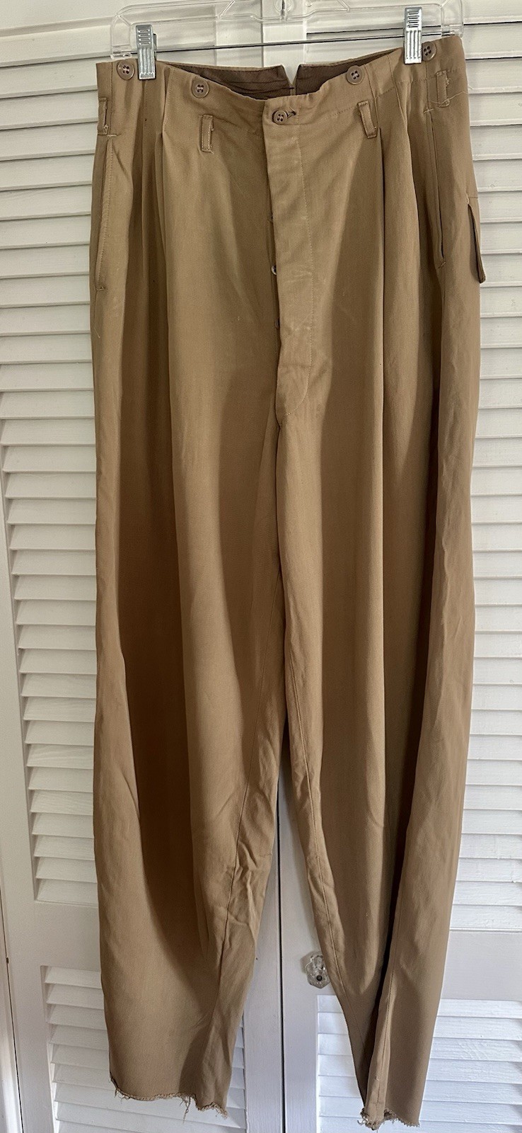 OG WOOL SAFARI PANTS DROP WAIST PLEATS