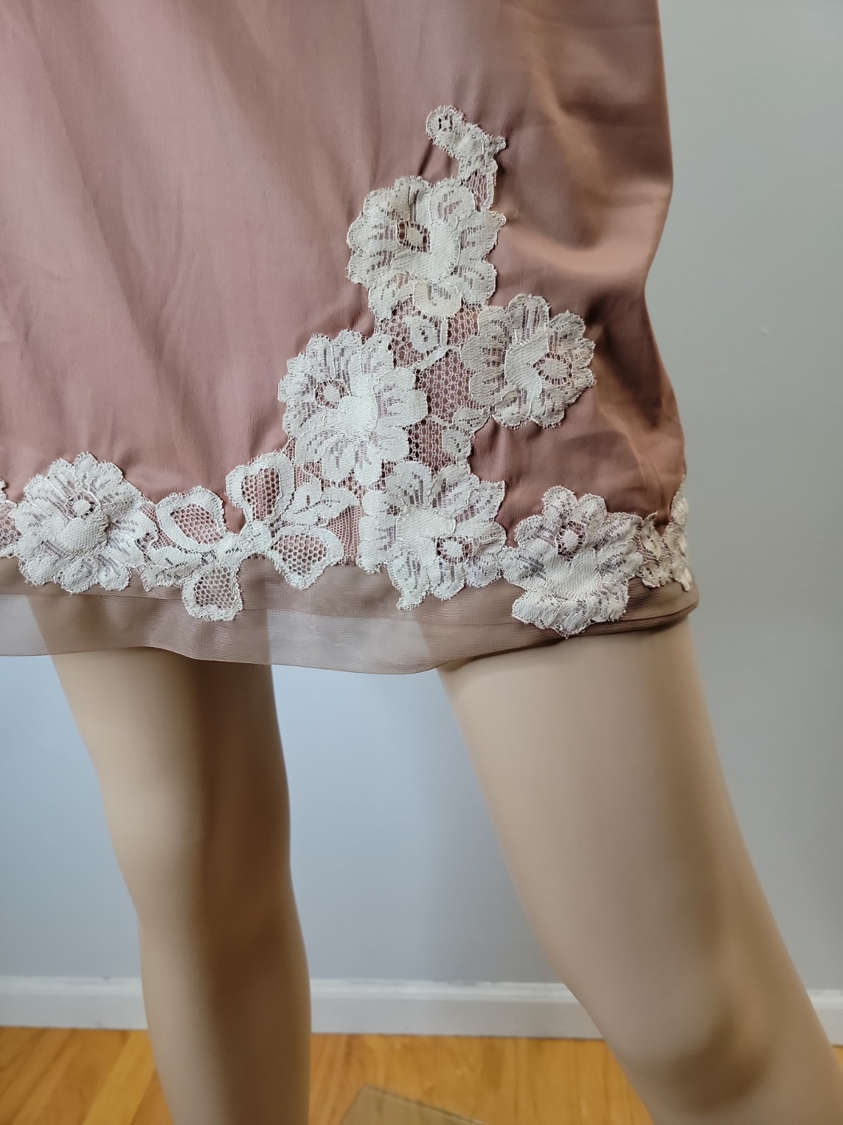 Vintage Van Raalte All Dupont Nylon Copper Half Slip Lace Detail Size Petite S
