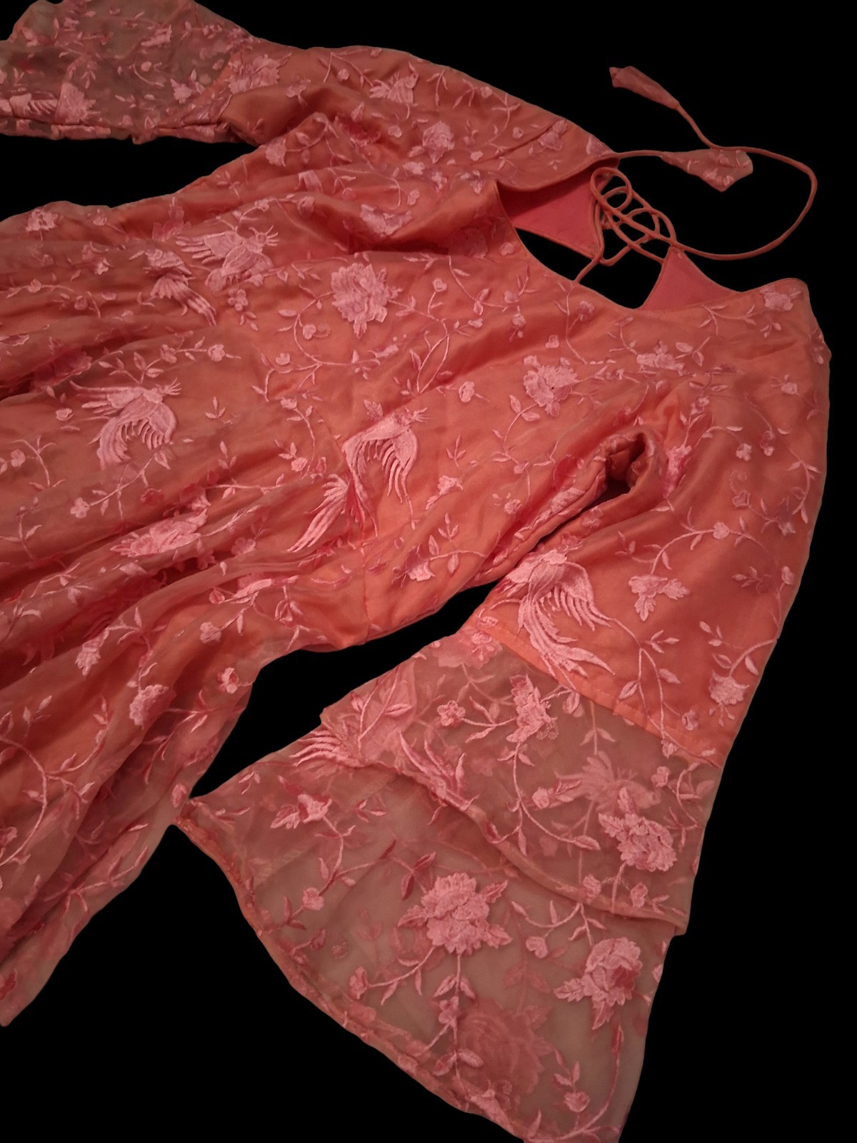 Gorgeous Handmade Antique Pink Women&rsquo;s Dress Medium Large