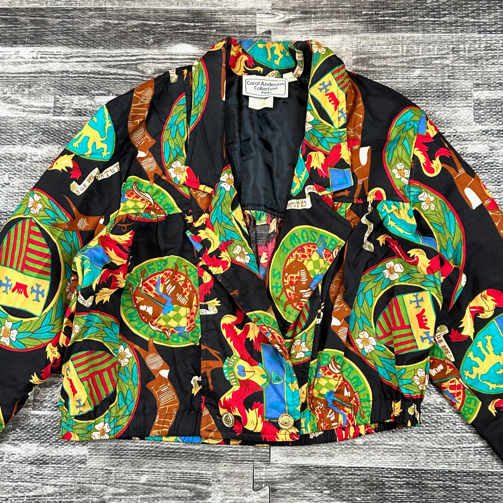 Carol Anderson Royal Crest sz XS or S Vintage 80s Cropped Lightweight Jacket