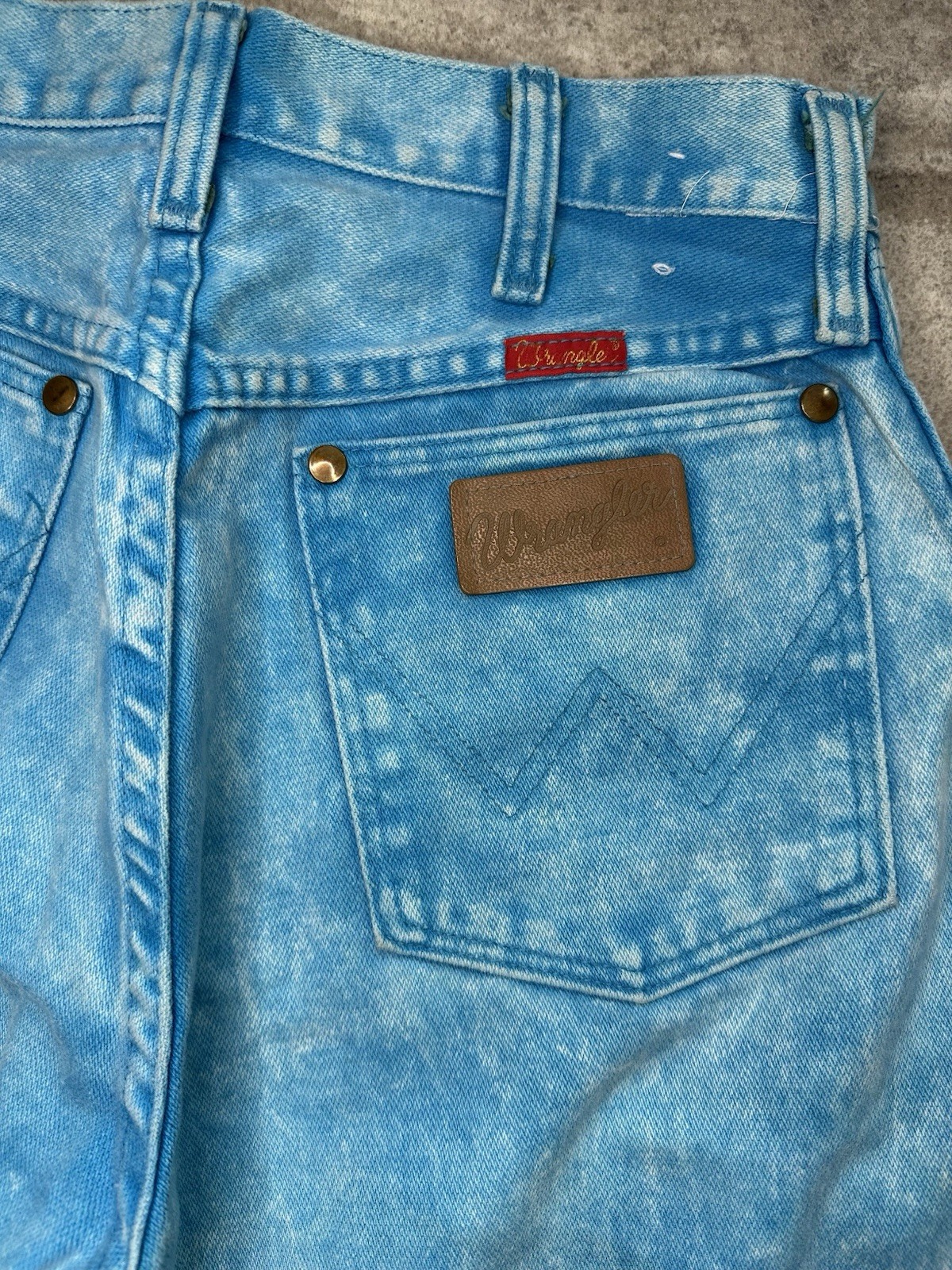 VTG Wranglers Women&rsquo;s Cowboy Cut Slim Fit Acid Wash Blue Style#14MWZHQ Sz 13×34