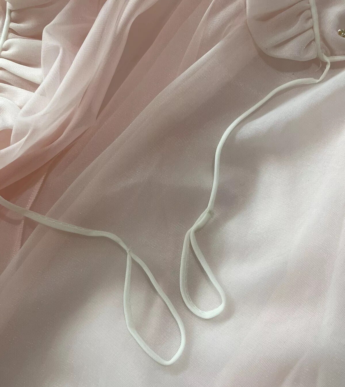 1950s Double Sheer Pink Robe Peignoir Carter&rsquo;s DuPont Nylon SZ S