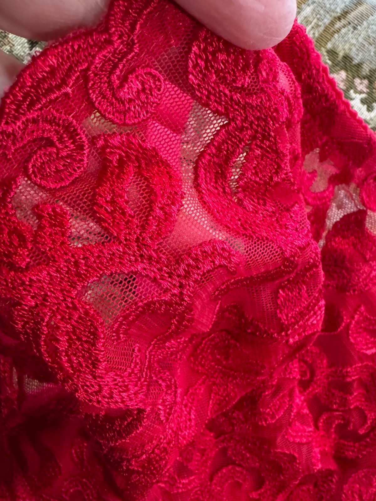 VINTAGE WACOAL 85199 ~ RED ARABESQUE SEMI SHEER FULL FIGURE UNDERWIRE BRA 36DDD