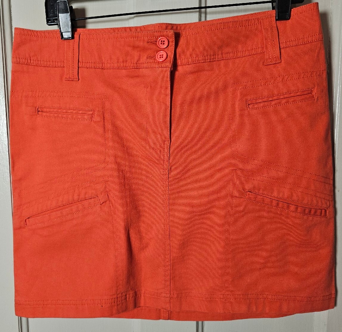 VTG United Colors of Benetton Gorpcore Skirt 33.5&Prime; Waist Coral Cargo Pockets