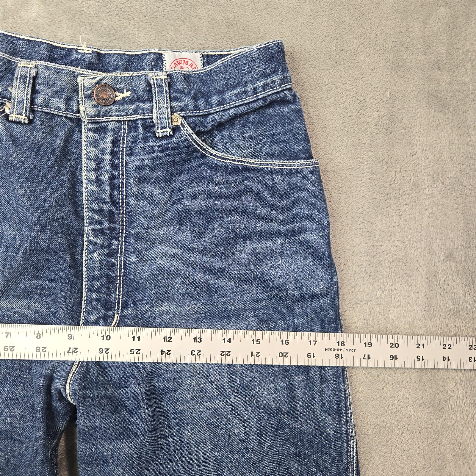 Vintage 70s 80s Lawman Jeans 30 XL Hemmed (~26&Prime;x27&Prime;) Blue Fade Denim 100% Cotton