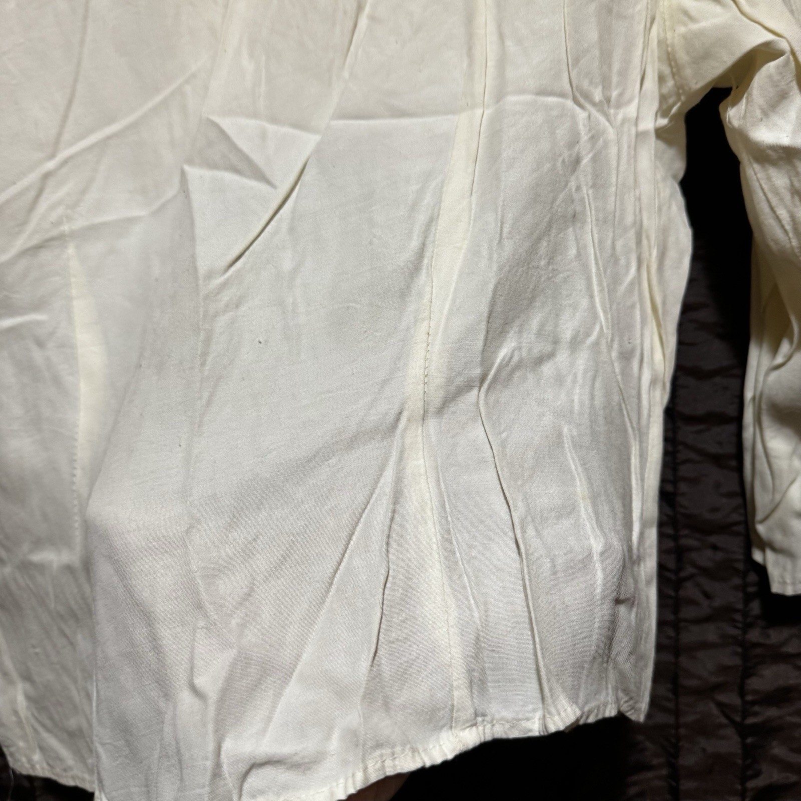 Jonathan Martin Blouse Peter Pan Collar w/ Black Appliqués Size 9/10 1970s