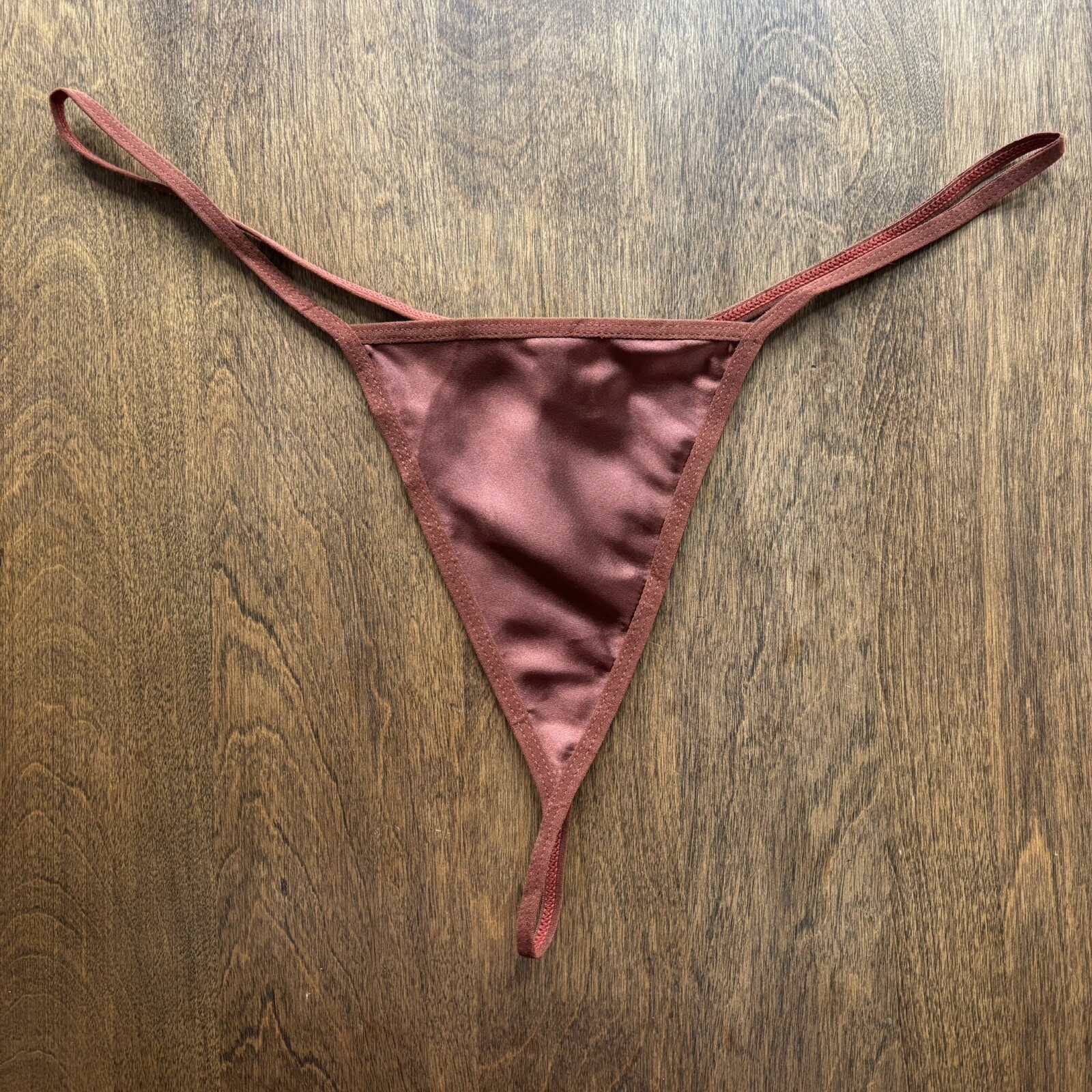 Vintage Second Skin Satin Like Thong Panty Copper Size 2X – NWOT