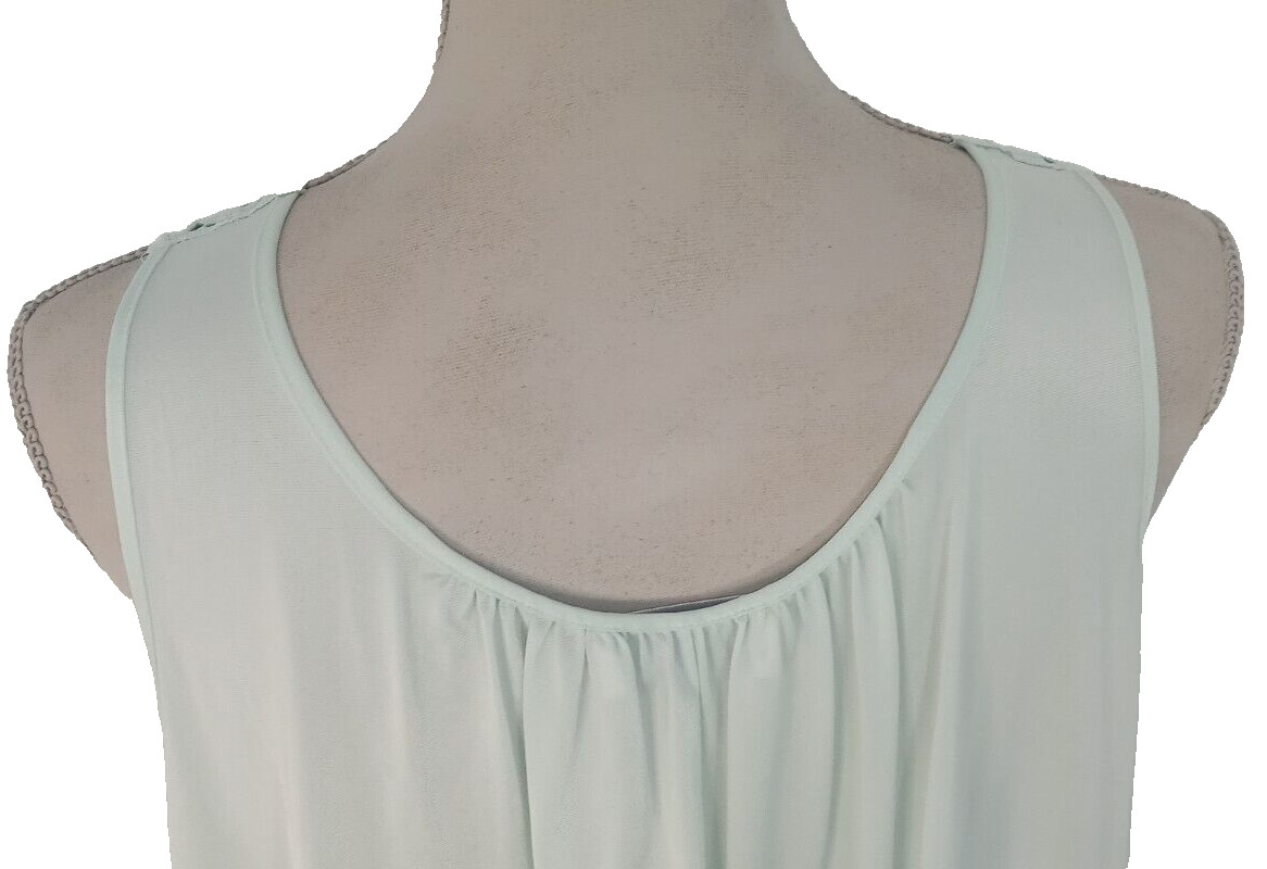 Vintage Shadowline Peignoir Set Nightgown & Robe M/L Long Green Lace Hollywood