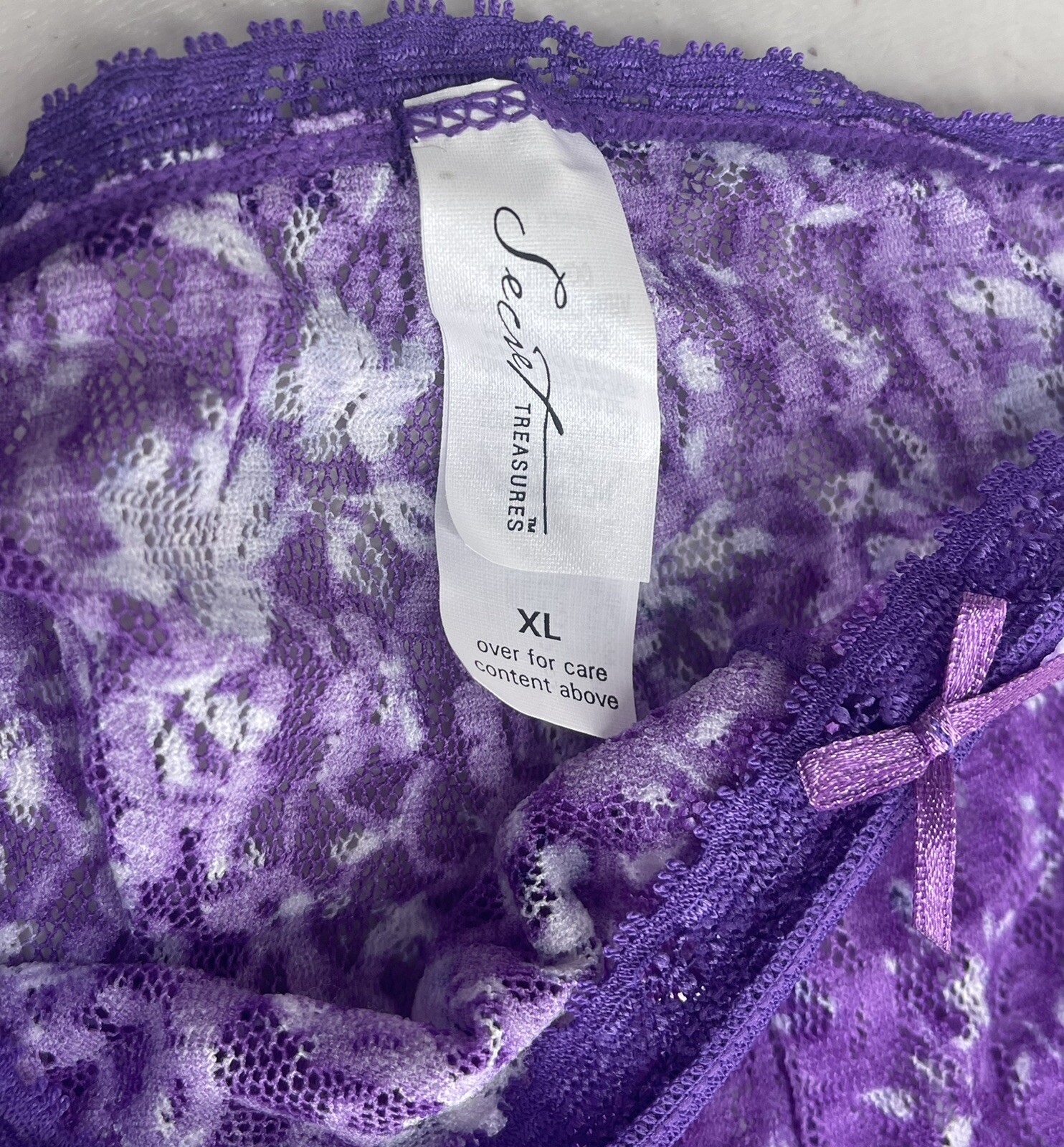 Vtg Nylon Panties Secret Treasures Purple Ruffle Lace Hipster Brief NWT 90’s Y2k