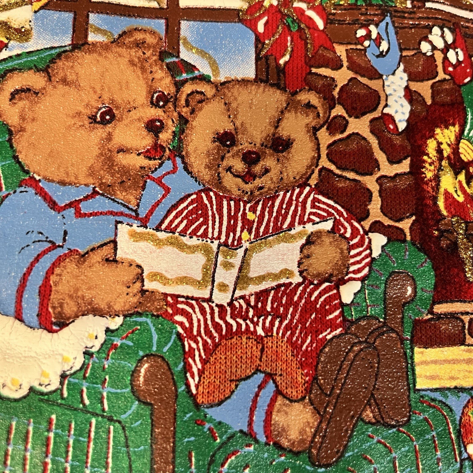 Vintage 90s Nutcracker Bear Christmas Sweatshirt Puff Paint Plus 2X USA Grandma