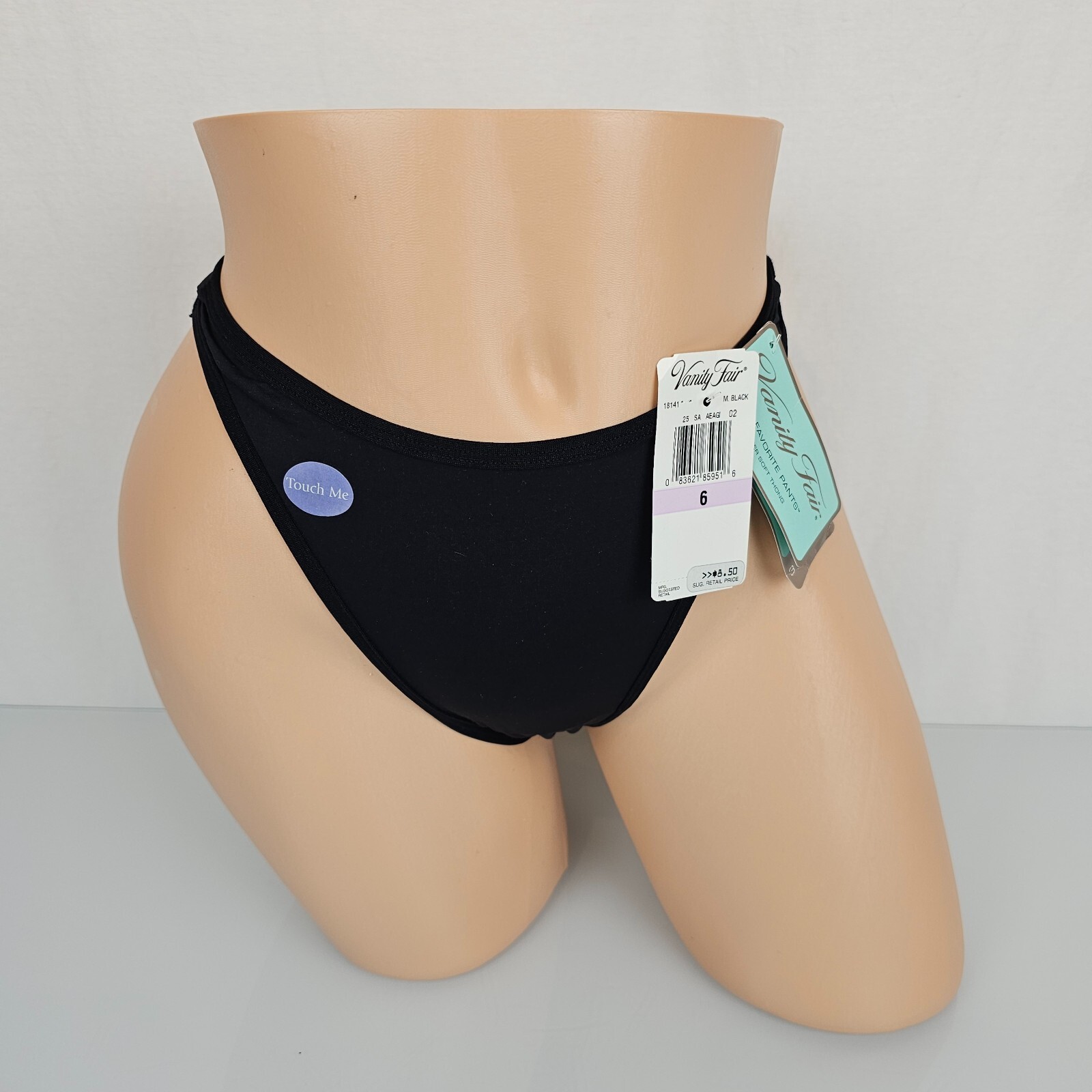 Vintage Vanity Fair My Favorite Pants Super Soft Thong Panties Black 6 M 18141