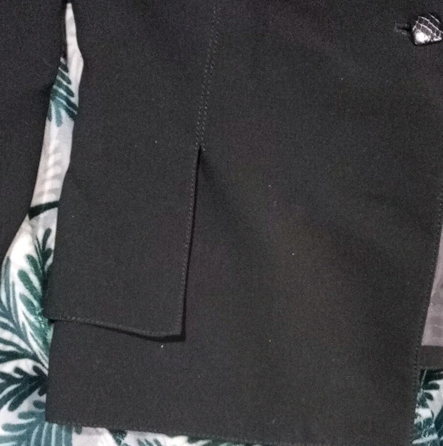 Vntg Larry Levine 90s Short Suit Jacket Blazer Black Single Button No Flaw SZ 12