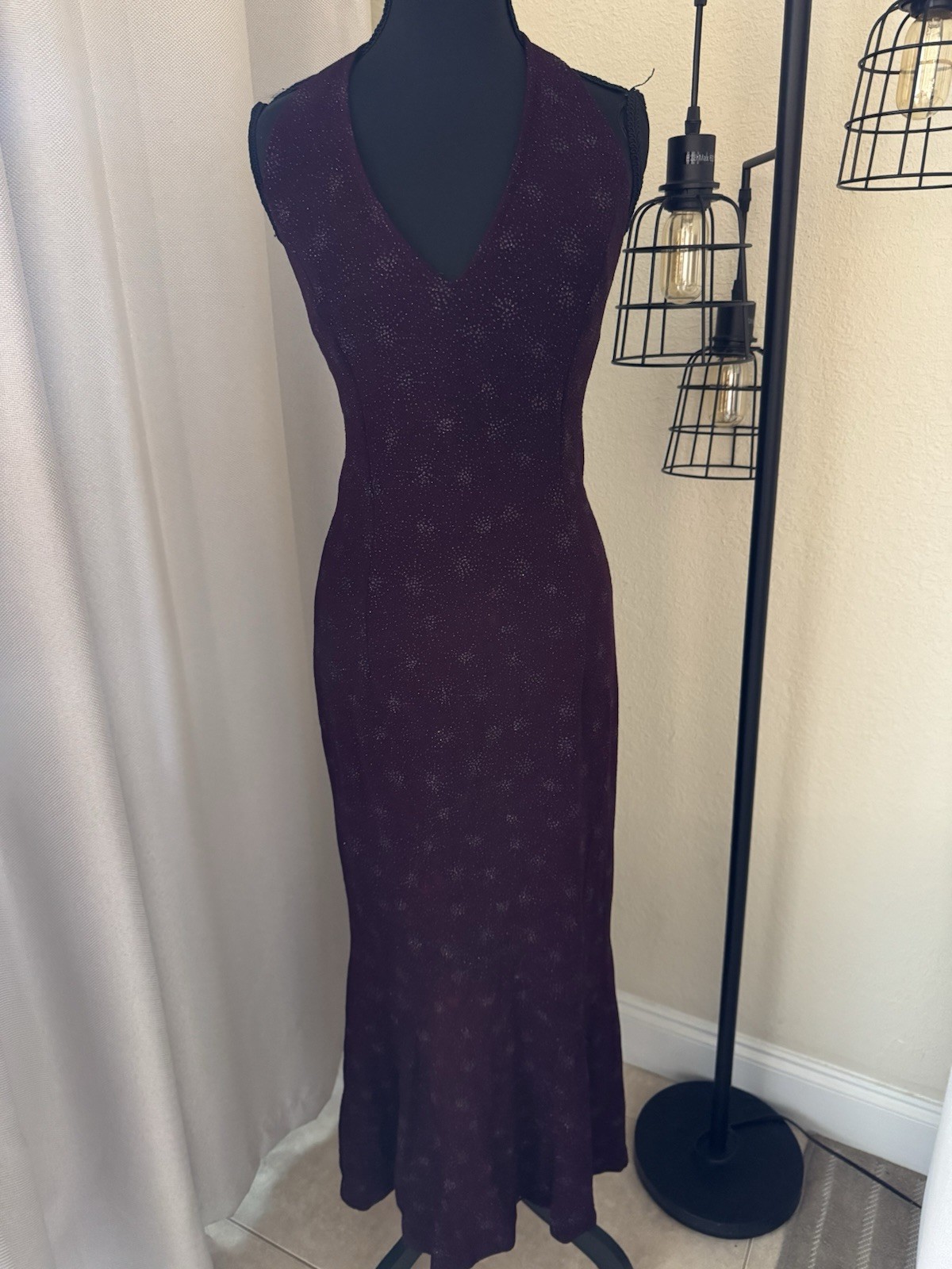 Vintage Scott McClintock Millennium 2000 Halter Mermaid Gown Dress Size 8