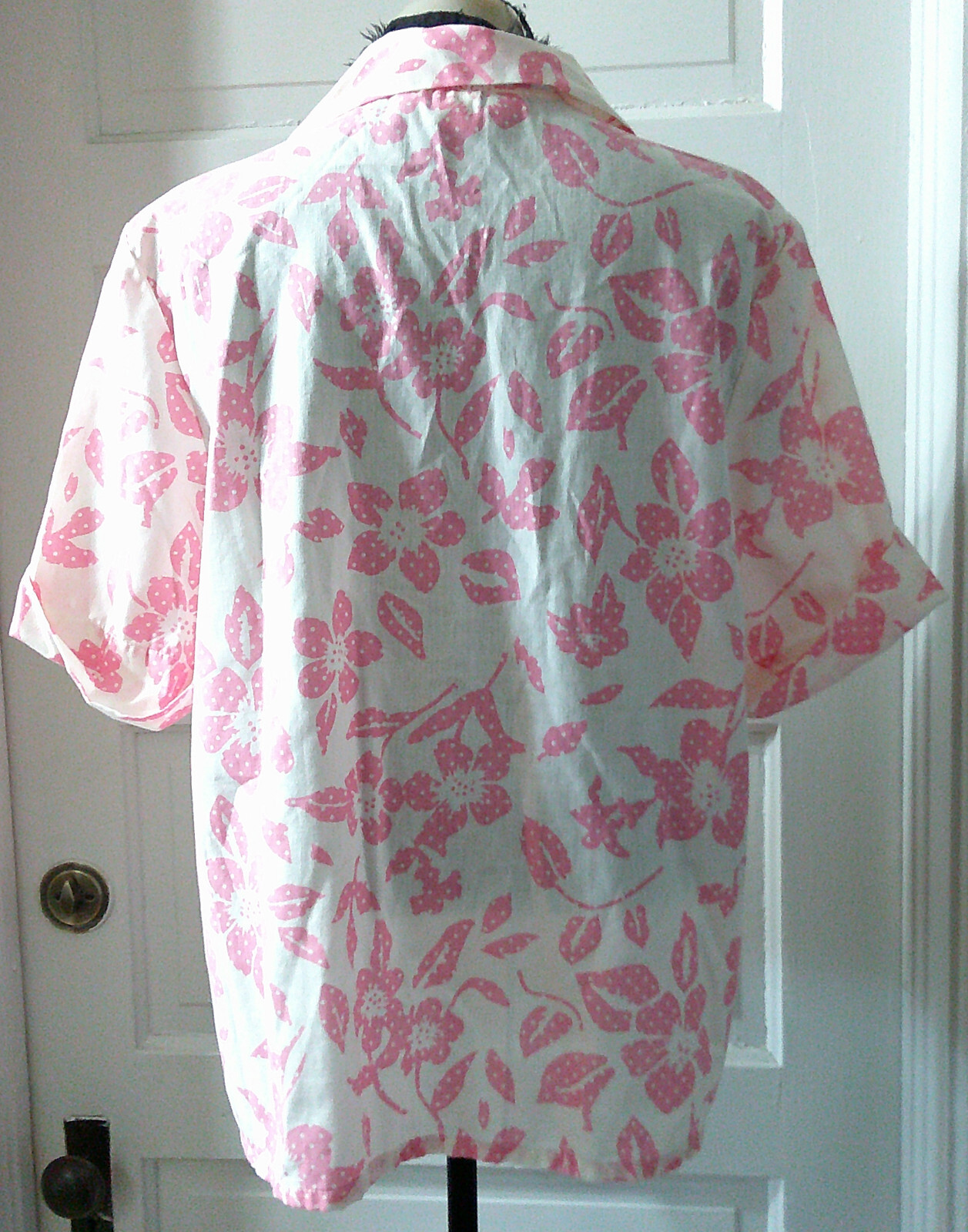 BLAIR 80&rsquo;s SS Pink Dot Floral Button Up Top Shirt Blouse 18 LAST CHANCE