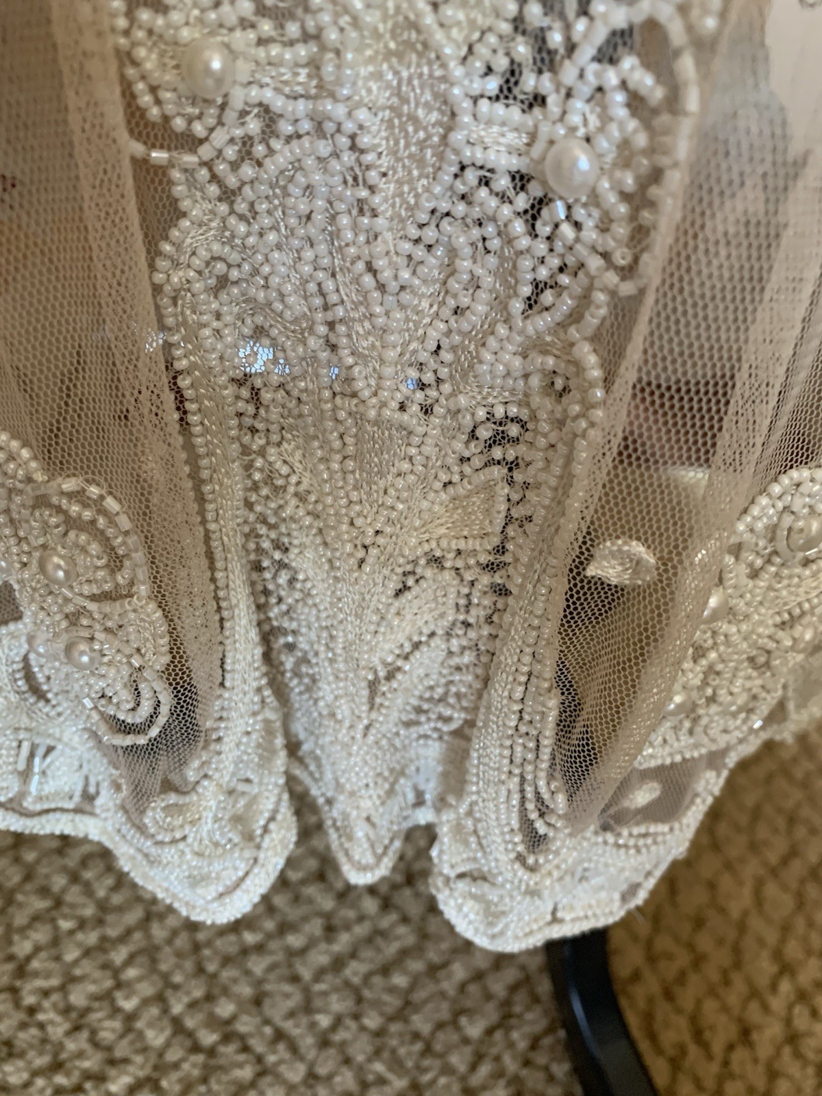 FLAPPER STYLE DRESS AND SCARF BY STERLING -SHEER AND BEADED