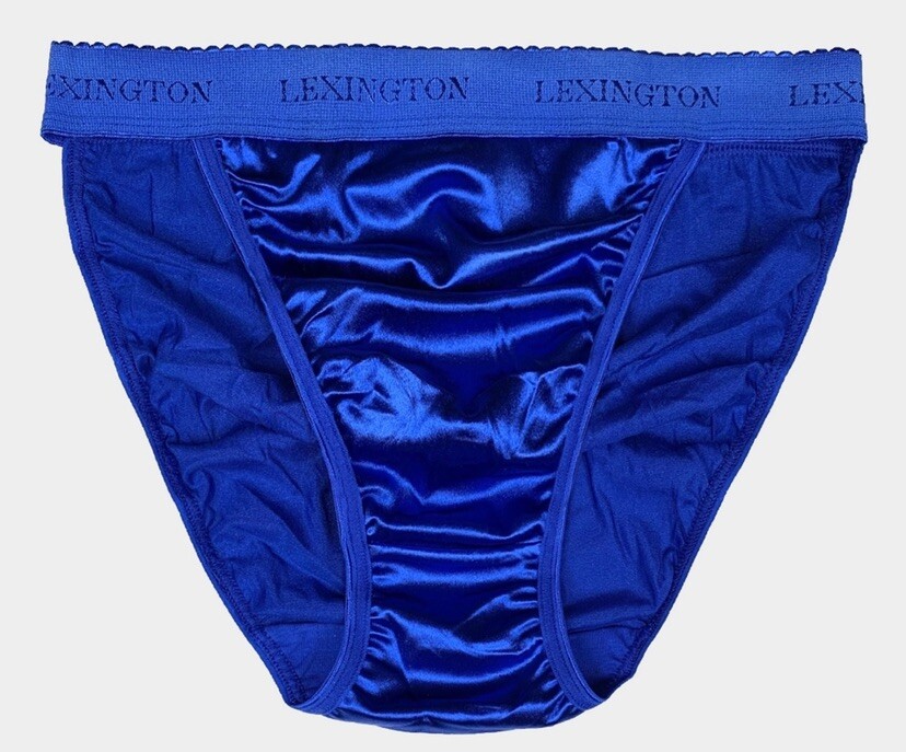Second Skin Satin Panty Wide Rio Waistband High Leg Royal Blue XL