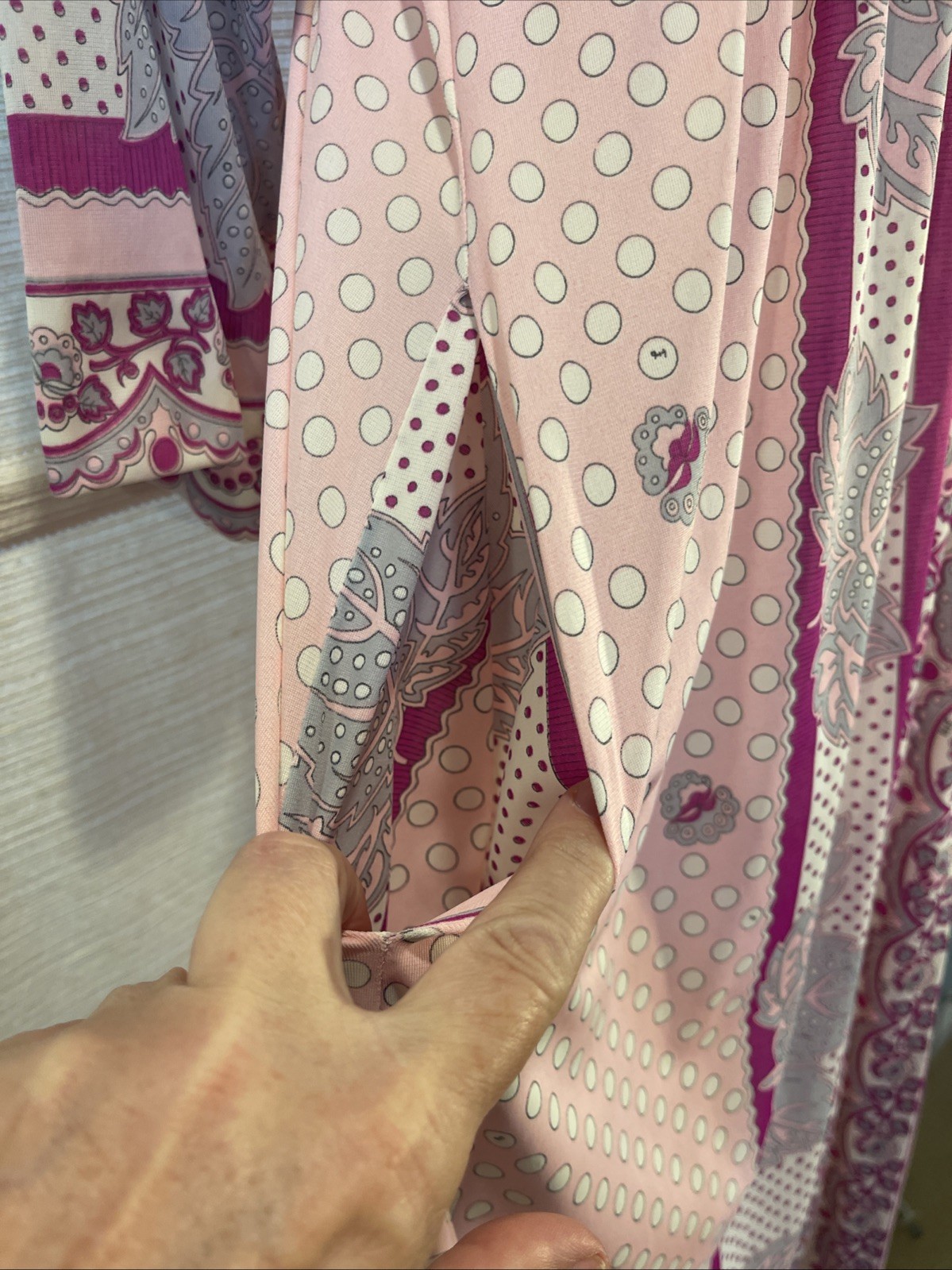 VTG 60&rsquo;s Emilio Pucci for Formfit Rogers Pink Floral Nightgown/Robe Set~XS~EUC