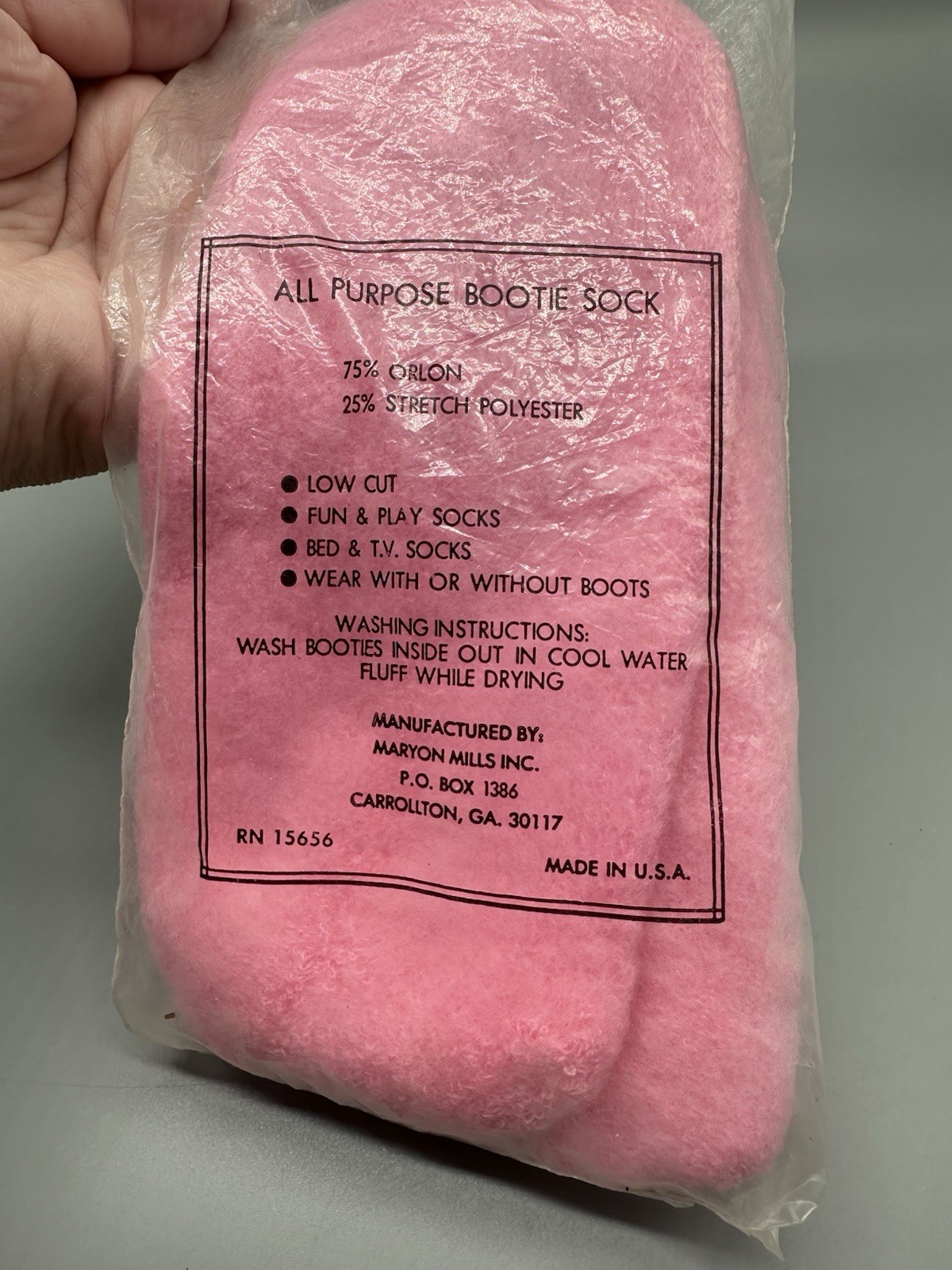 VTG Bootie Socks Womens Pink Downy Soft Puffs Made USA Size 8.5-11 New Old Stock