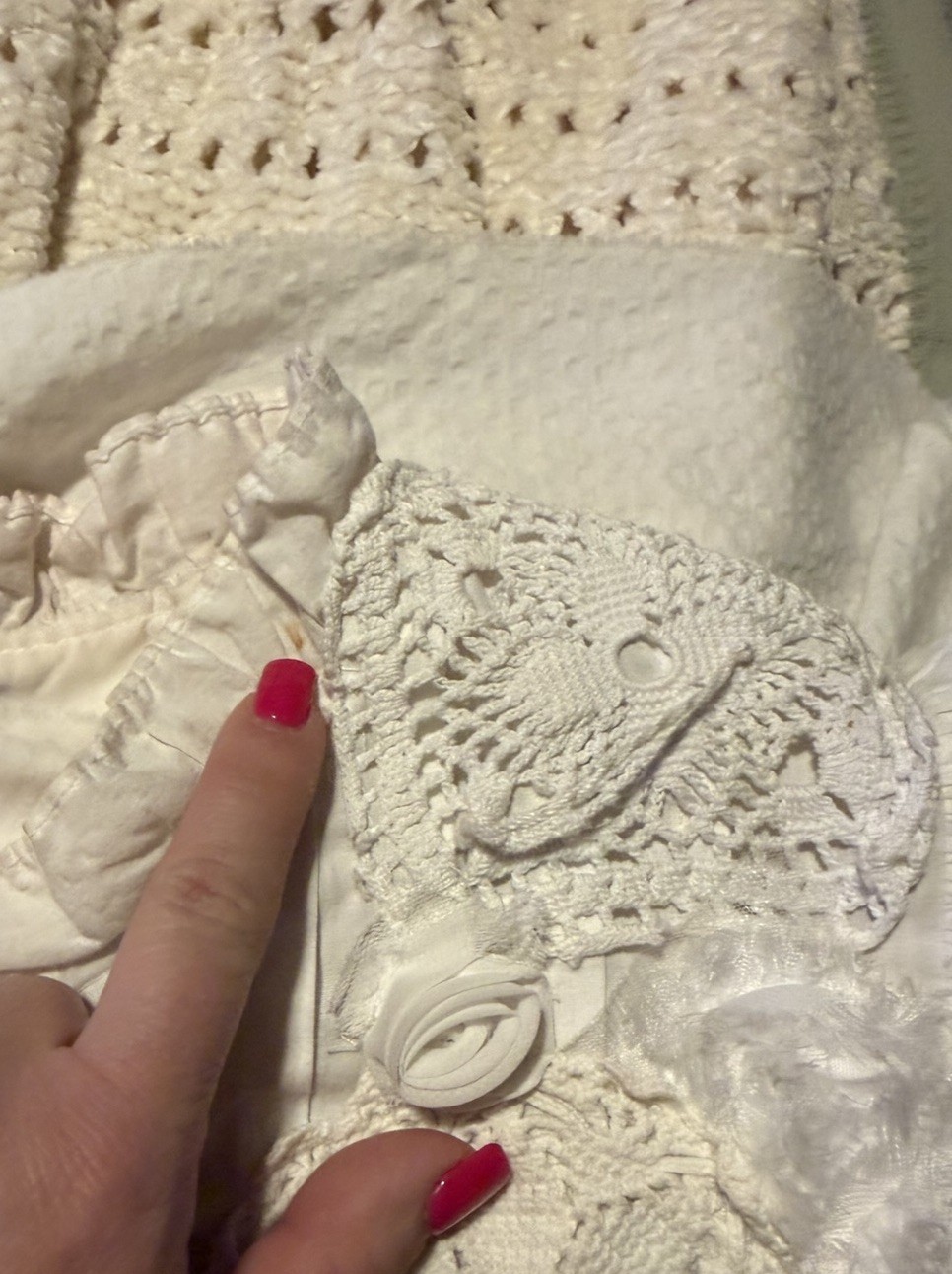 Upcycled Vintage Cottagecore Nightgown XL Shabby Chic Floral Lace Prairie Gown